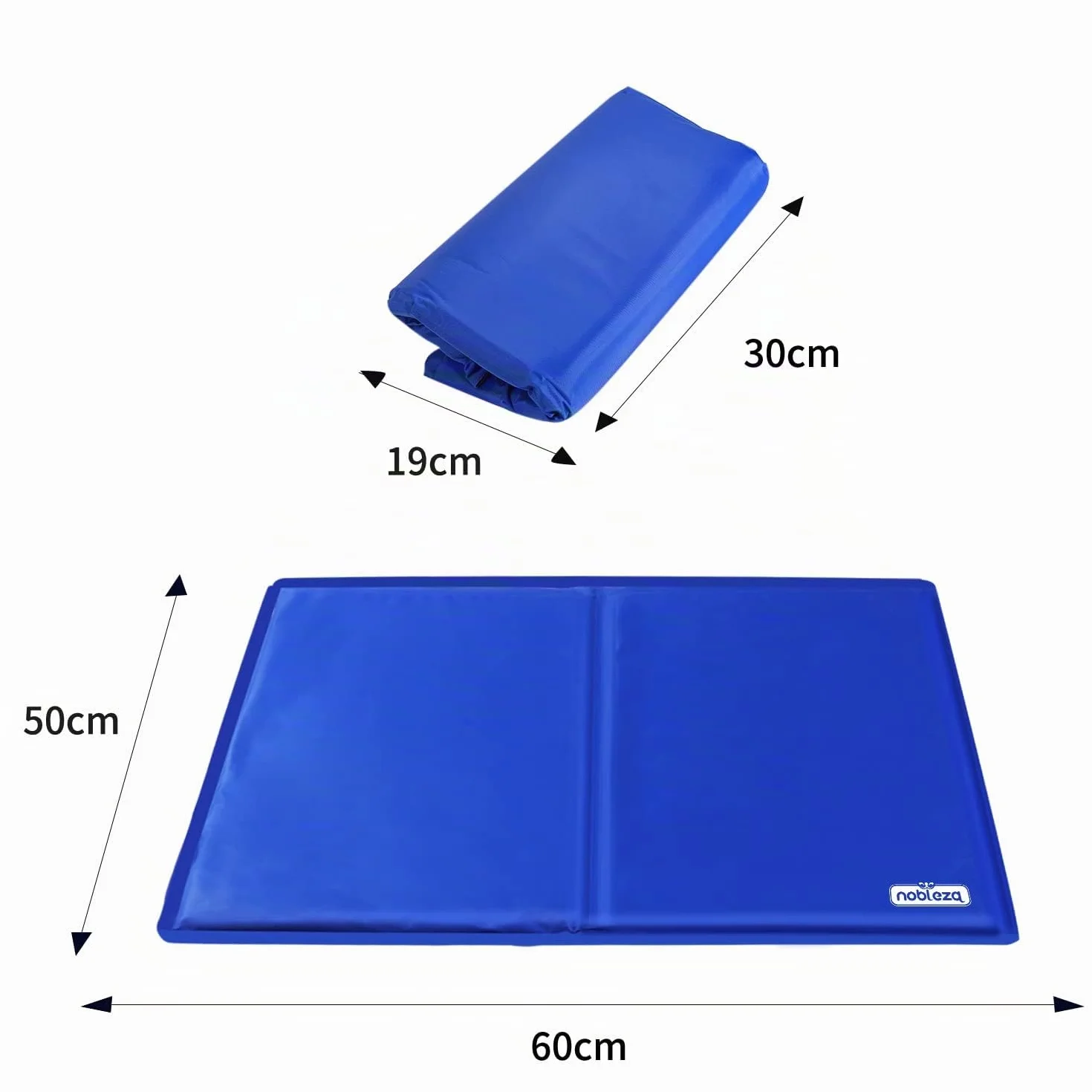 Nobleza Tapis de Refroidissement pour Chiens 65x50cm Bleu
