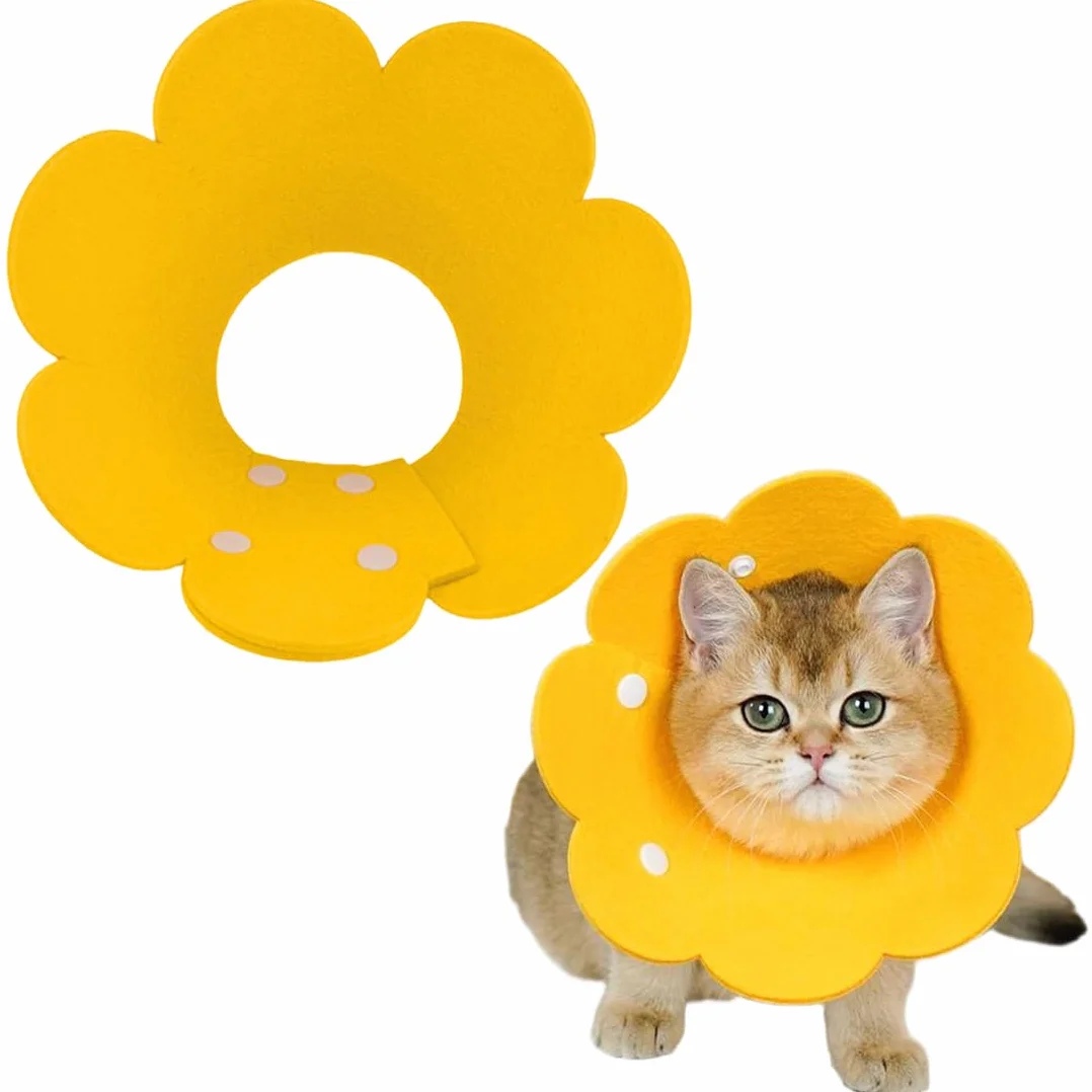 JEYORZY Collier de Protection Doux pour Chats Anti-Morsure Taille S Jaune Felt