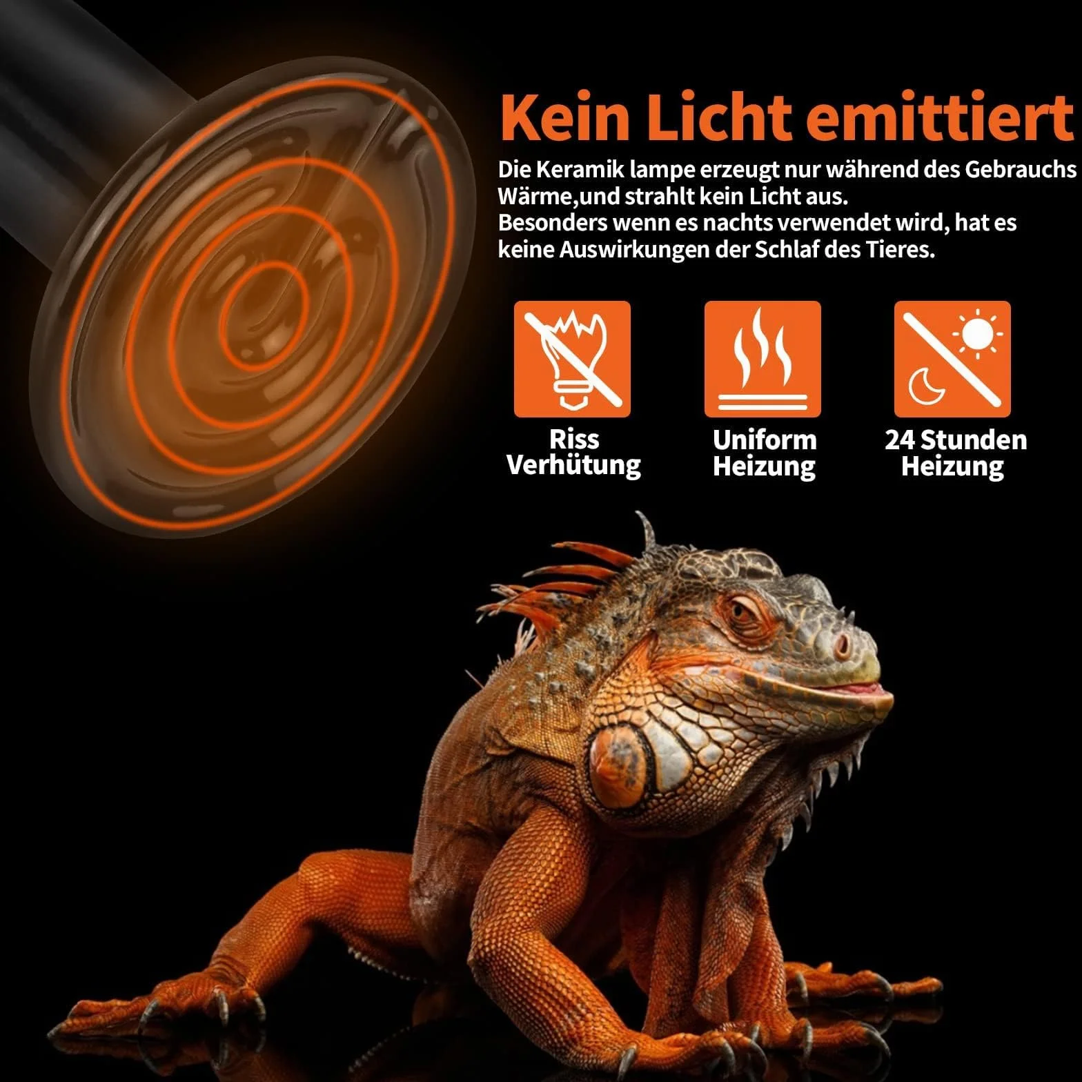 LUCKY HERP Lampe chauffante céramique 150W E27 pour terrarium reptiles tortues poules