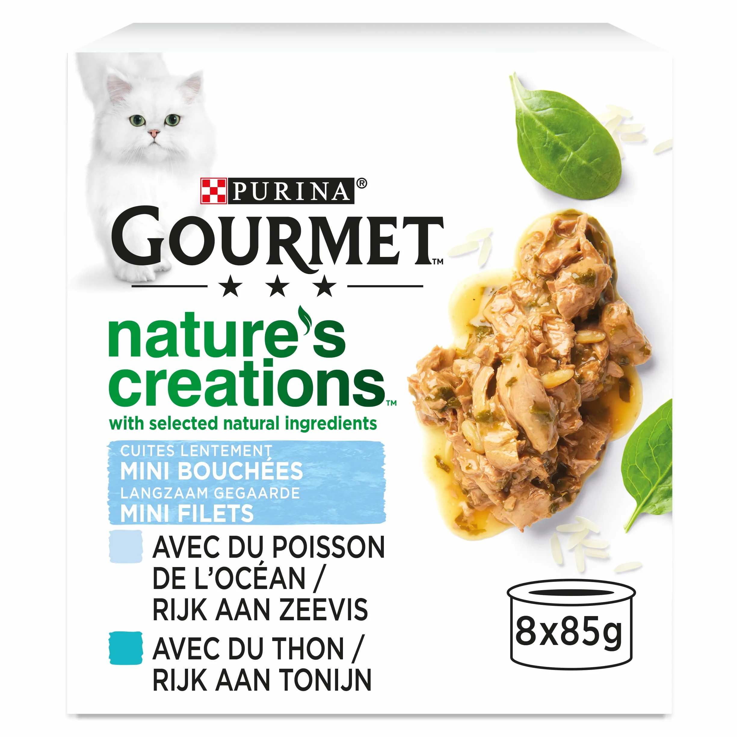 GOURMET NATURE’S CREATIONS Chat Adulte Mini Bouchées Au Poisson 8 x 85g