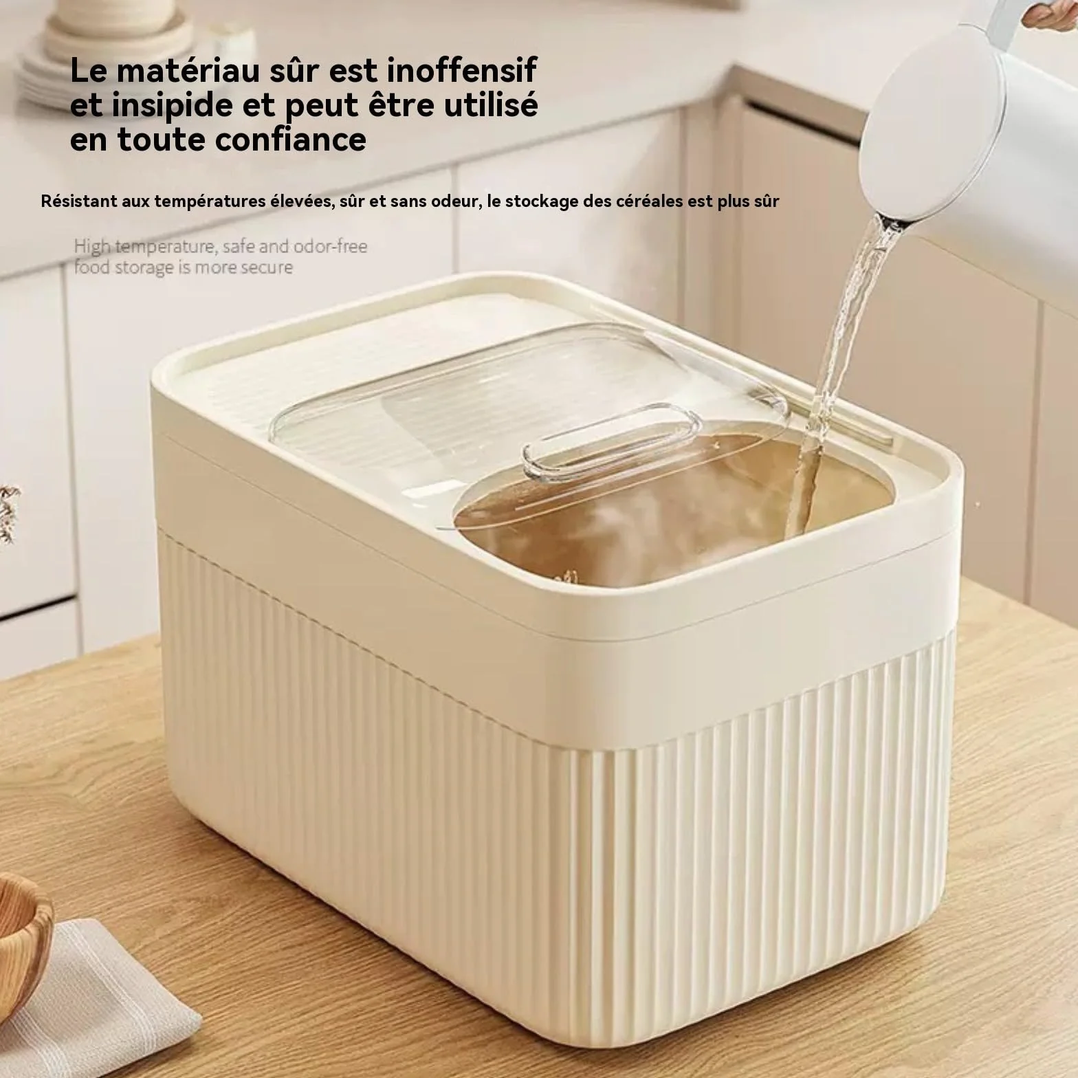 Récipient hermétique de stockage d'aliments pour animaux domestiques, jusqu'à 13,6 kg, pour chien, chat et autres aliments pour animaux de compagnie avec tasse à mesurer, seau de rangement (Avectasse)