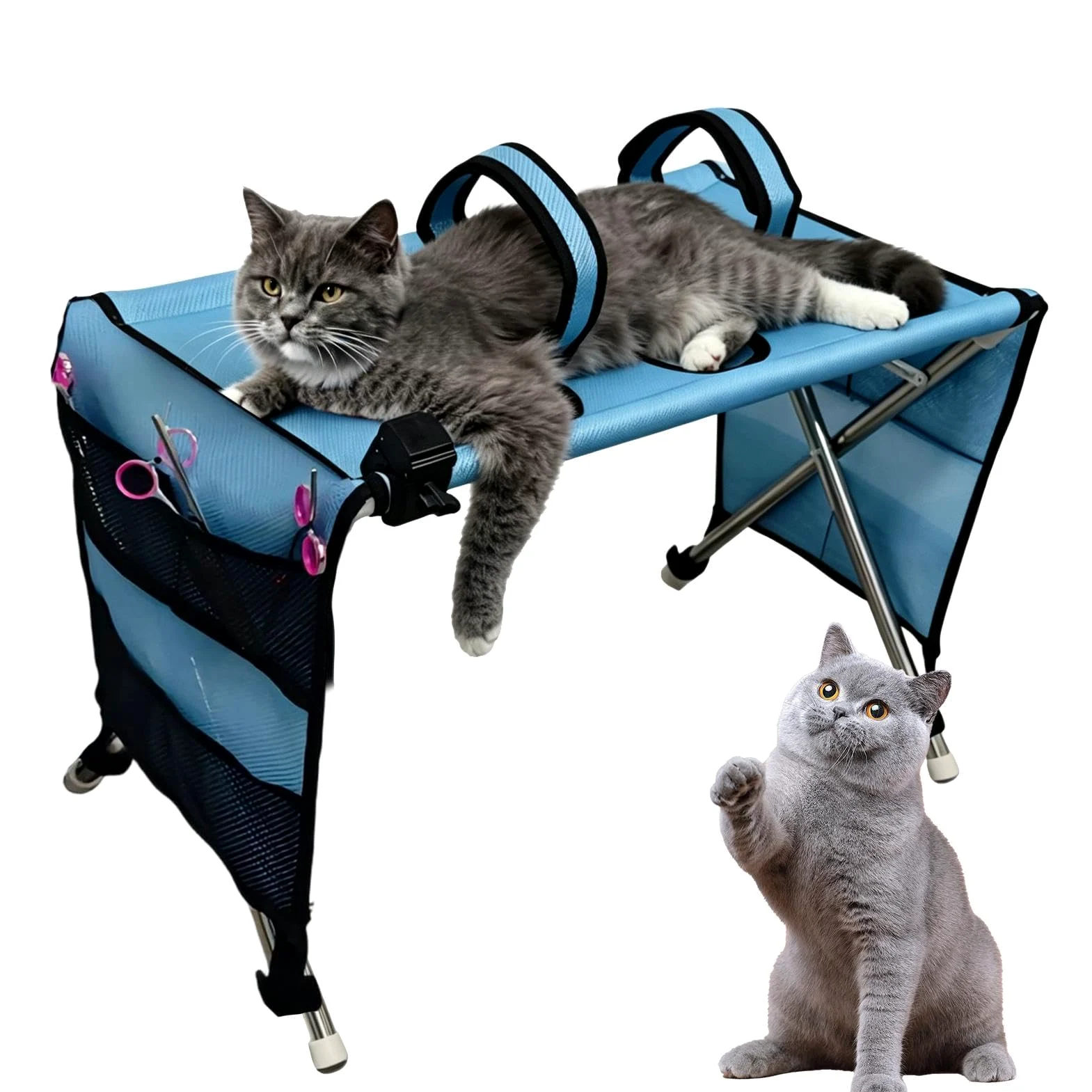 Hamac Toilettage Chat Capacité Poids 13,6 Kg Harnais Table Toilettage Chat | Sangle de toilettage respirante pour chaton Pour Maison Intérieur Vétérinaire Après-Promenade Appartement Salle De Bain