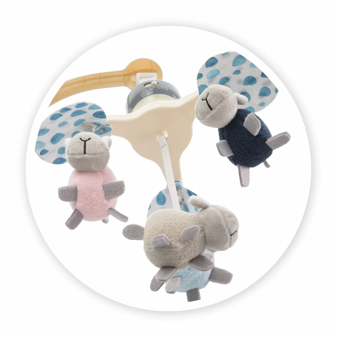 MoMi KIKI Carrousel mobile pour bébé 4 jouets sensoriels 5 mélodies bruit blanc 0-5 mois