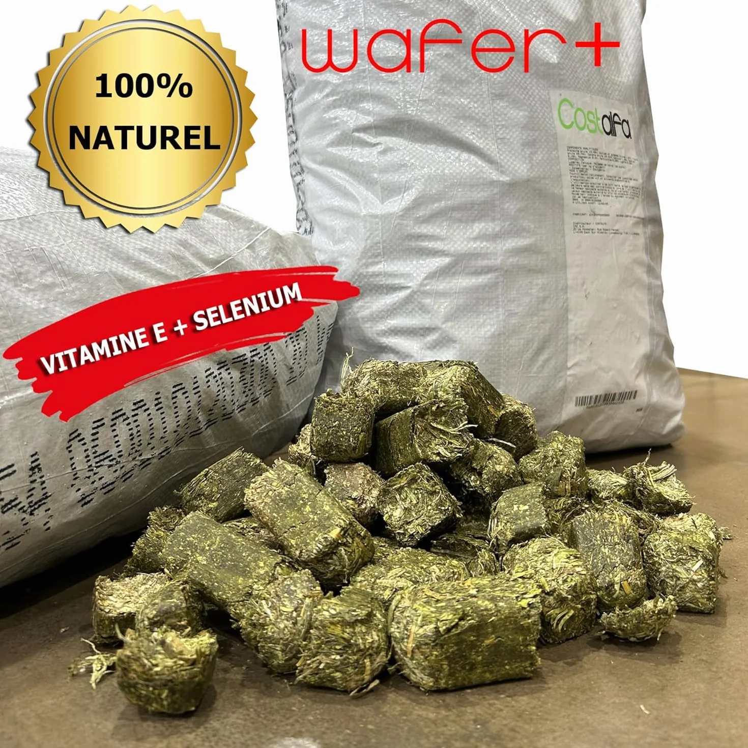 Wafer 20kg Alimentation Chevaux 100% Luzerne Naturelle Nourriture Haut-de-Gamme pour Cheval