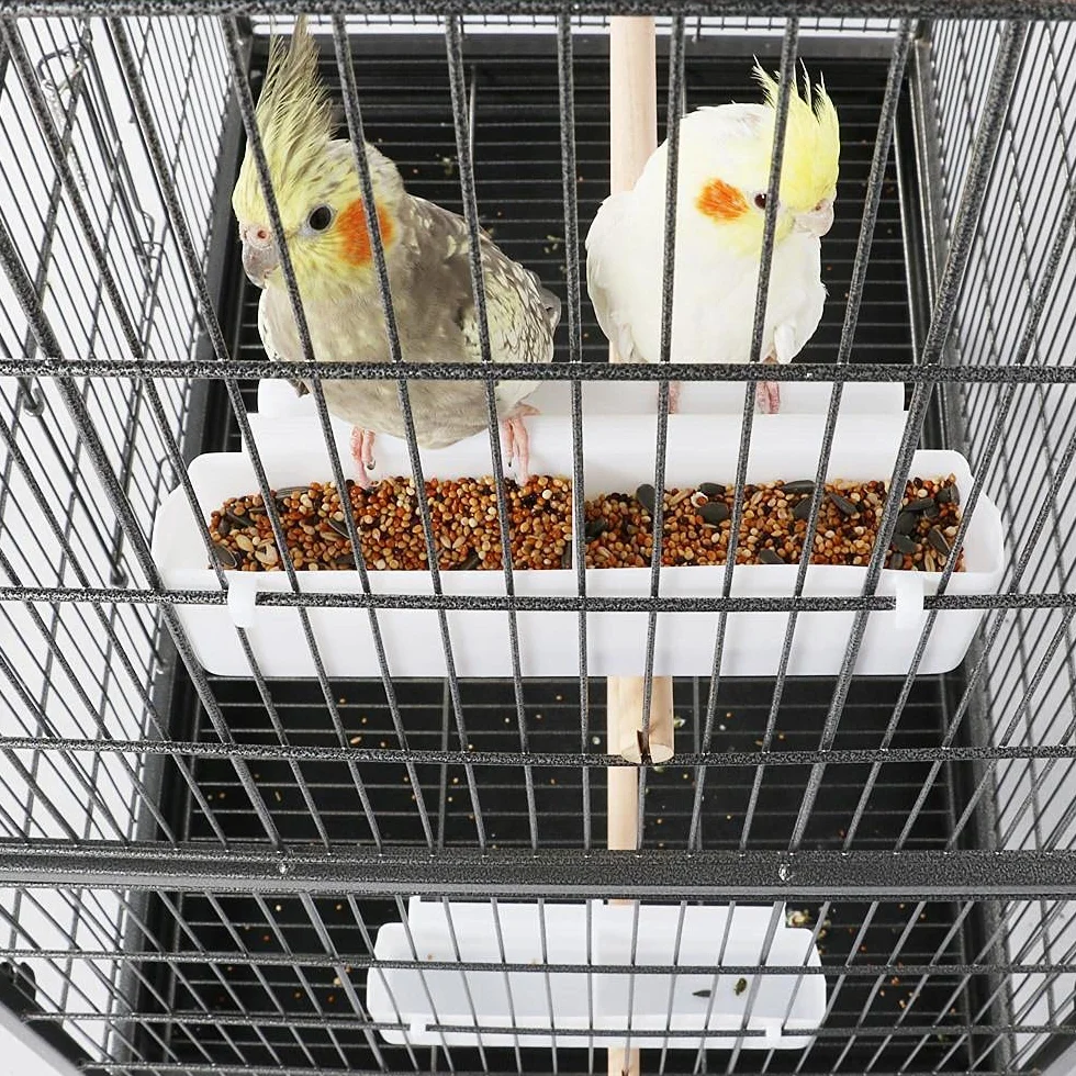 Yaheetech Grande Cage Oiseau sur Pied Volière Canaries Perroquet 2 Étages 79 x 52 x 132 cm