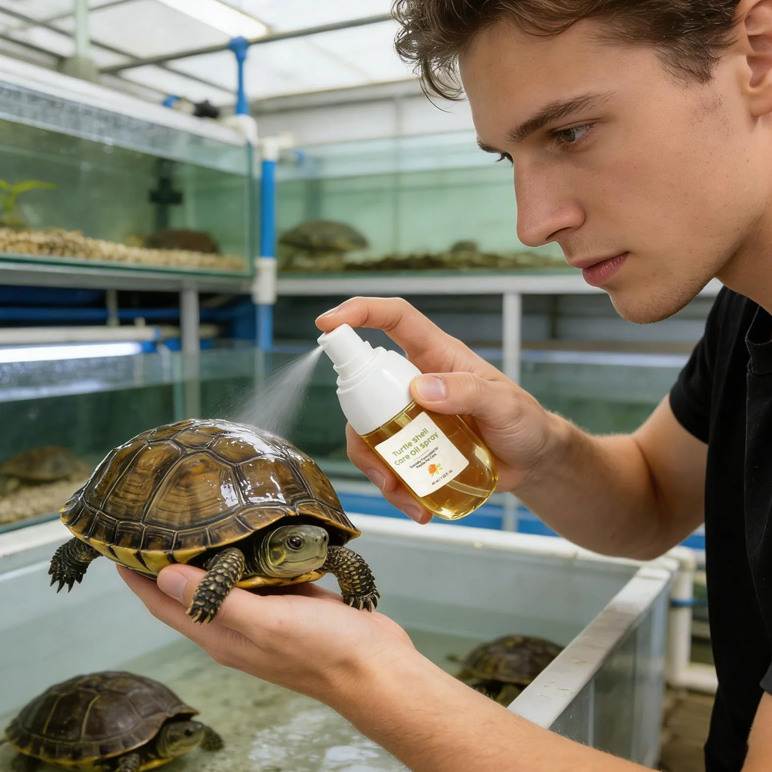 Huile pour Carapace de Tortue 45 ML Spray hydratant pour Coquille des Reptiles