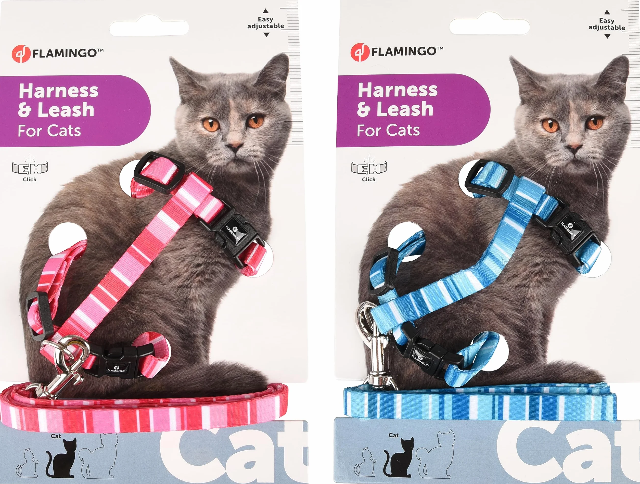 Flamingo Harnais Chat Laisse Chaton réglable 2 Couleurs Alfry Taille Unique 20-35cm Gilet réfléchissant Respirant