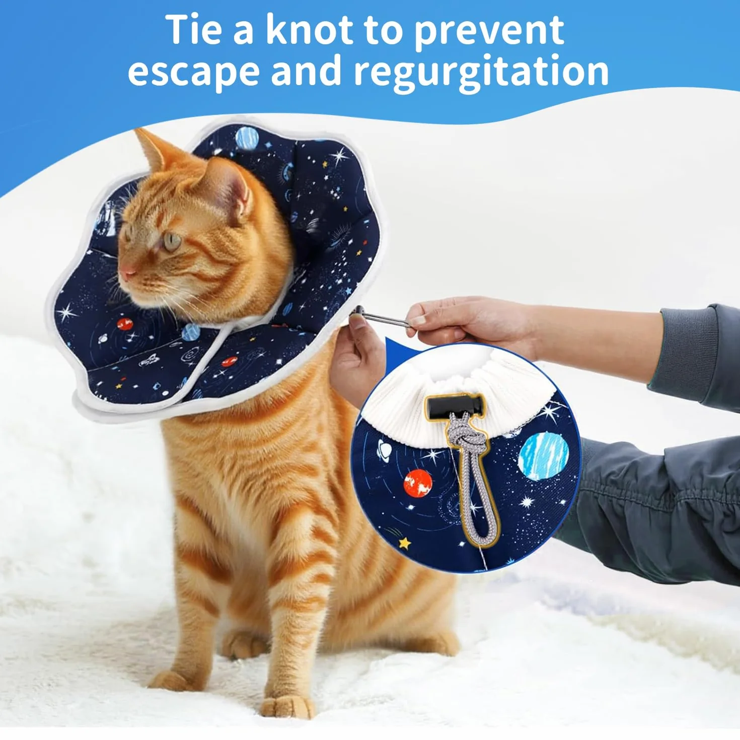 Collier Donut pour Chat Taille S réglable Post-opératoire évite léchages griffures 13-25 cm