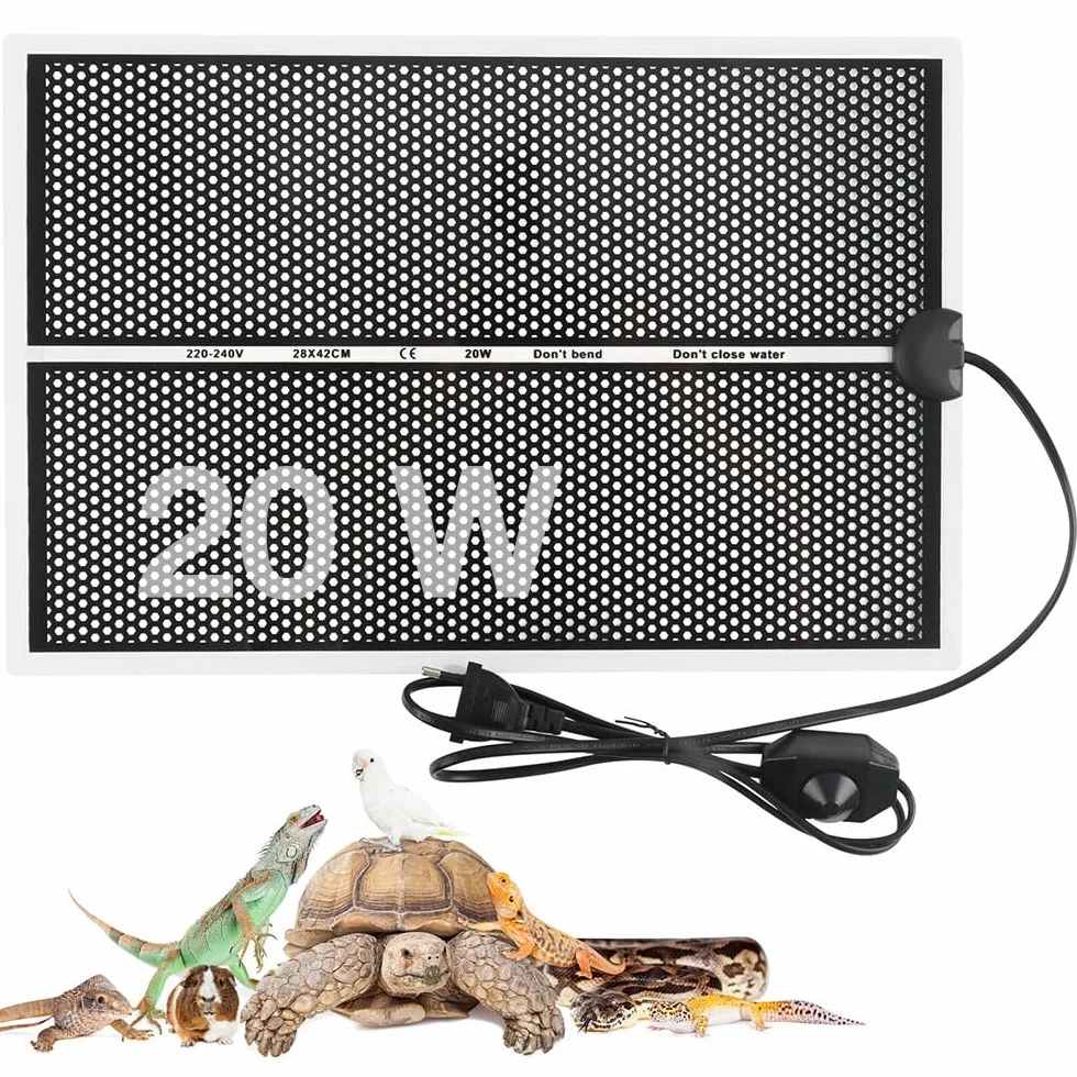 Tapis Chauffant Reptile 20W Réglable avec Contrôle de Température 42x28CM