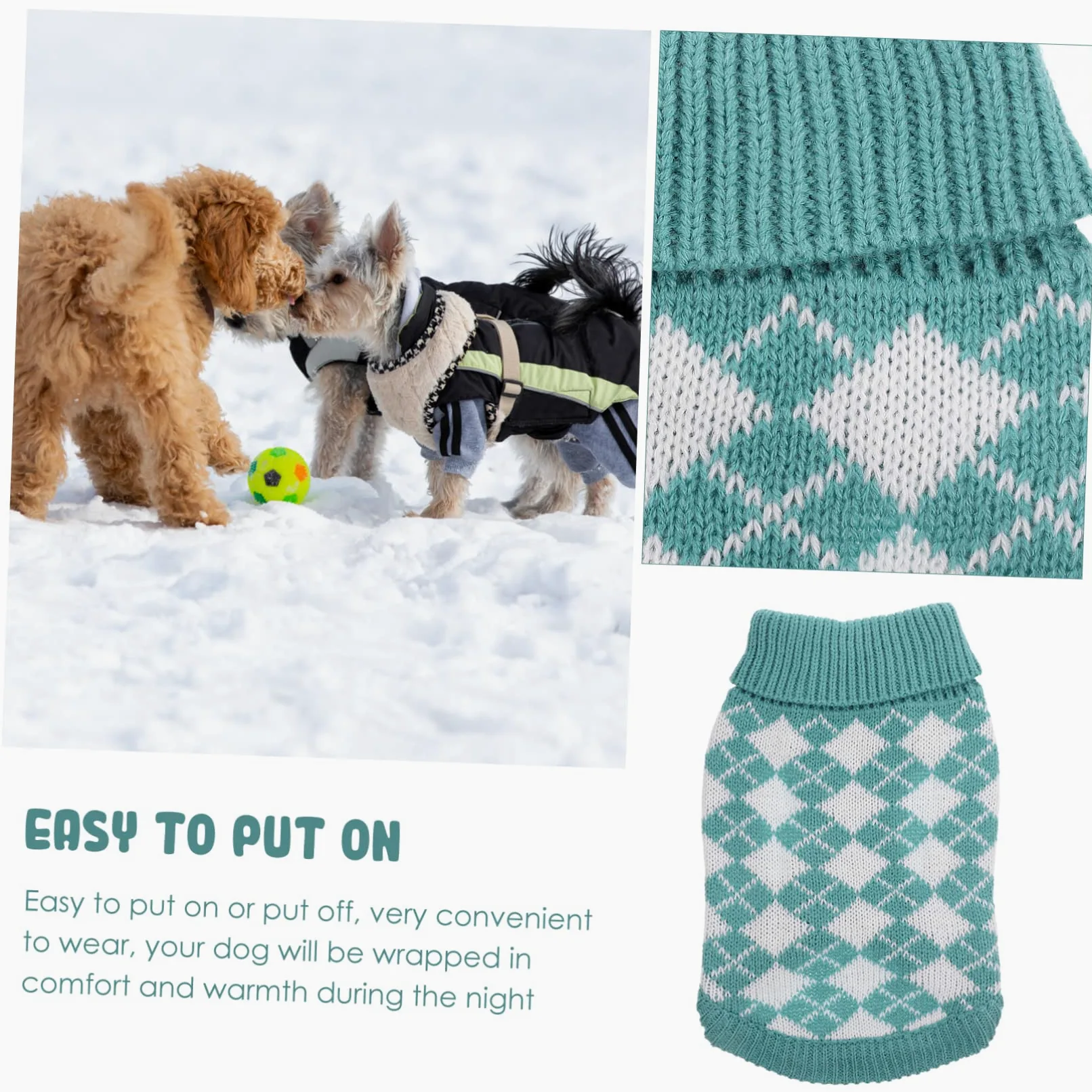 INOOMP 4pièces Pull pour Chien Vêtement Chaud Et Confortable pour Animaux De Compagnie Costume Hiver avec Motif Carreaux pour Chiens De Moyenne Et