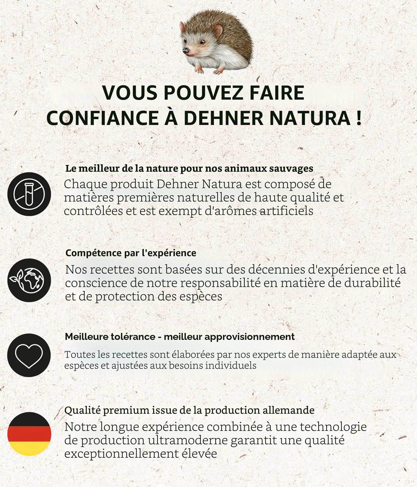 Dehner Natura Premium Nourriture pour hérissons, Alimentation complète, 1,5 kg