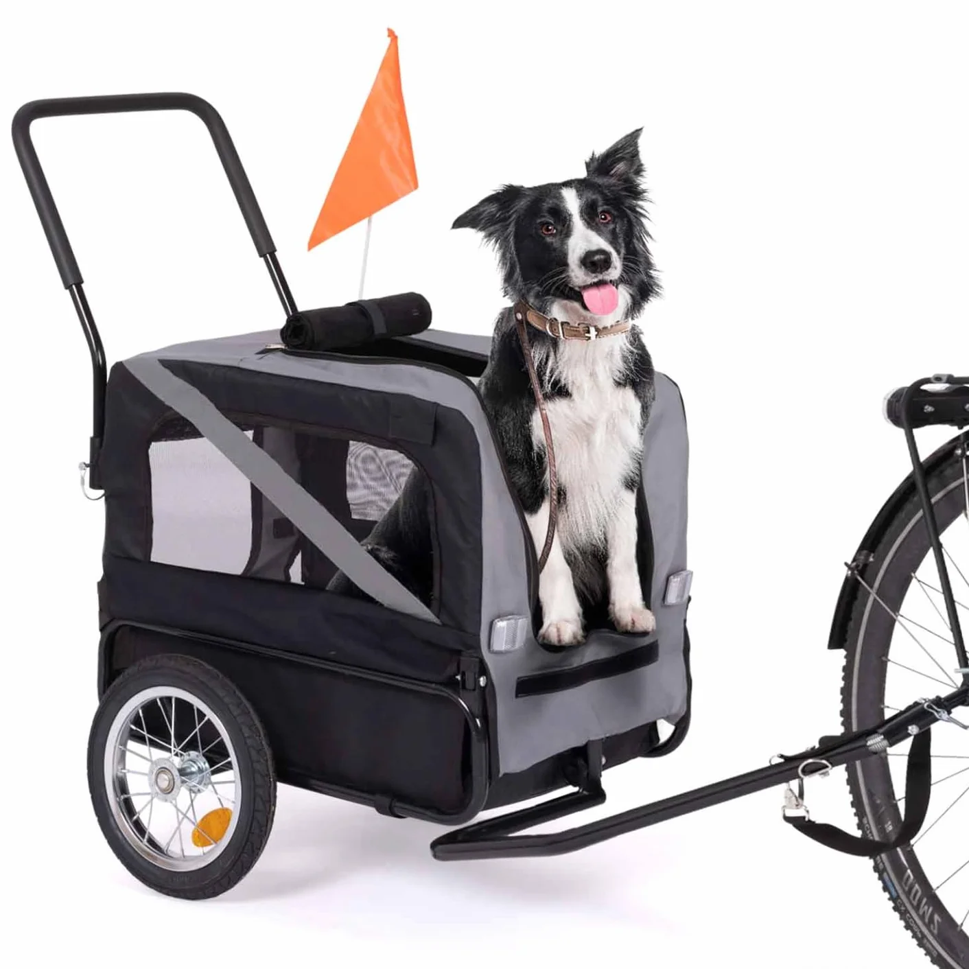 Remorque à vélo pour Chien Tilly avec réflecteurs 128 x 52 x 102 cm