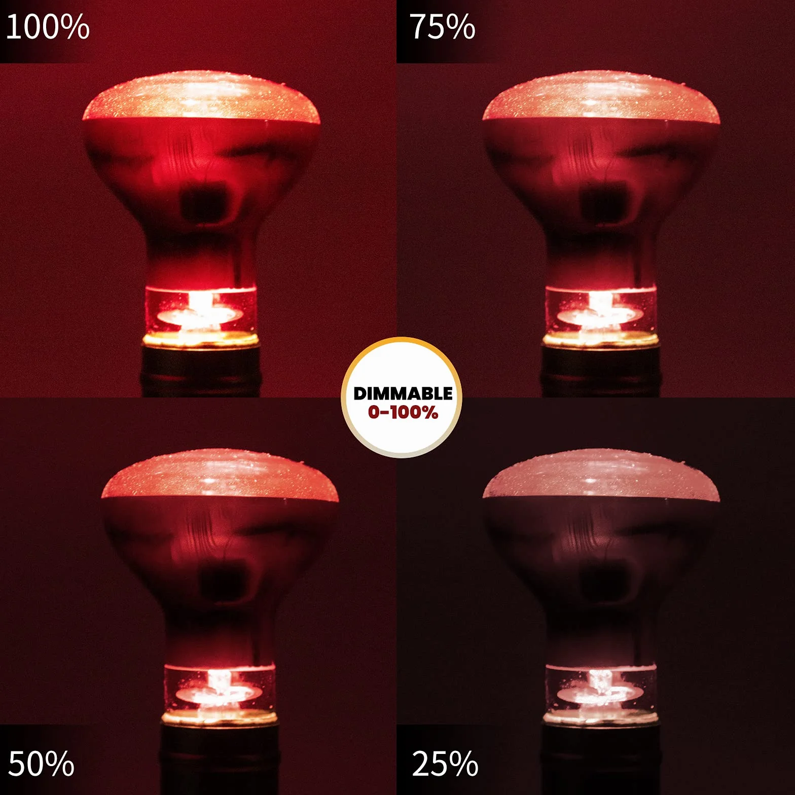 Bonlux 50W Lampe Chauffante Infrarouge Dimmable E27 R63 UVA+UVB AC 220-240V pour Reptiles (2Pcs)