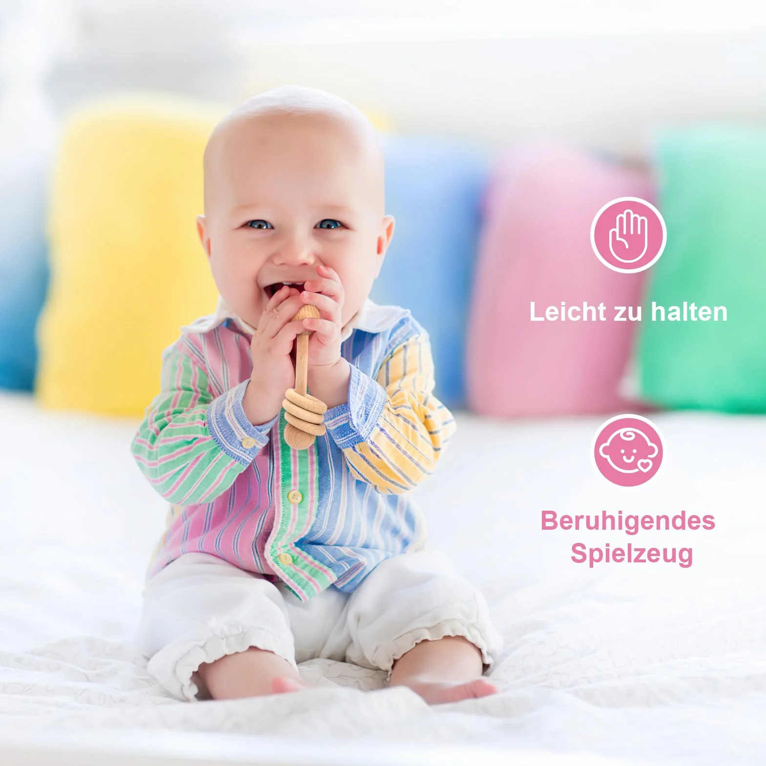 Set Cadeau de Naissance Personnalisé Bébé Garçon Fille avec Couverture Jouets Bois Peluche