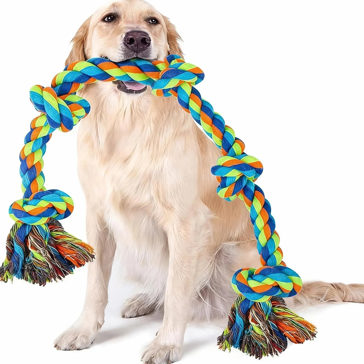 Jouet Corde Chien 5 Noeuds 90 cm Indestructible pour Chien Moyen Grand