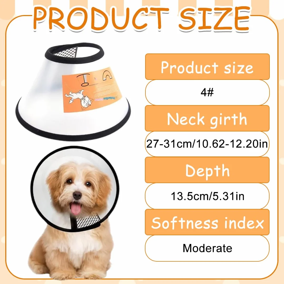 Cône Collerette Protecteur de Cou Réglable Anti-Morsure pour Chats 3-8 kg (27-31cm)
