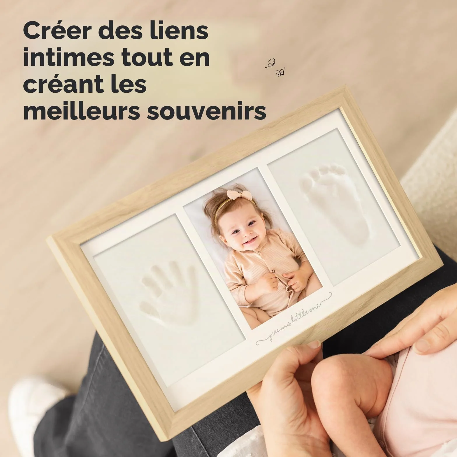 Kit d'empreintes de mains et de pieds de bébé – Cadre souvenir nouveau-né, cadeaux personnalisés pour bébé