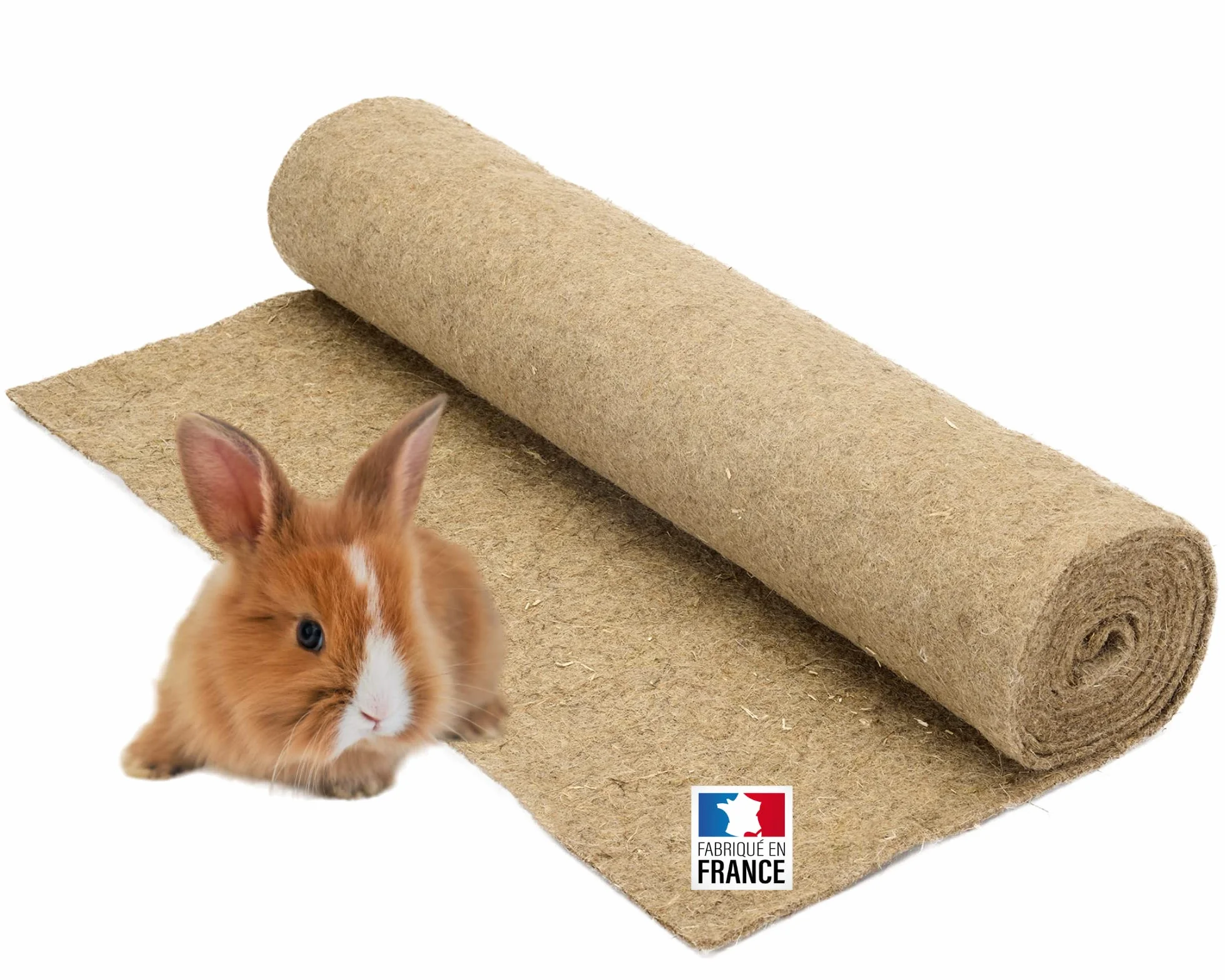 La cordeline Tapis Litière Chanvre pour Rongeurs 50 cm x 2 m Naturel