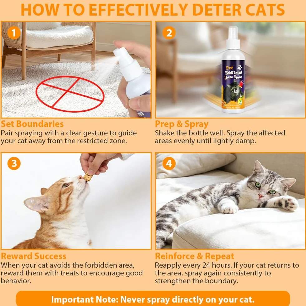 Spray Répulsif pour Chat 100ML Anti-Griffures Intérieur Extérieur Protéger Meubles Canapé
