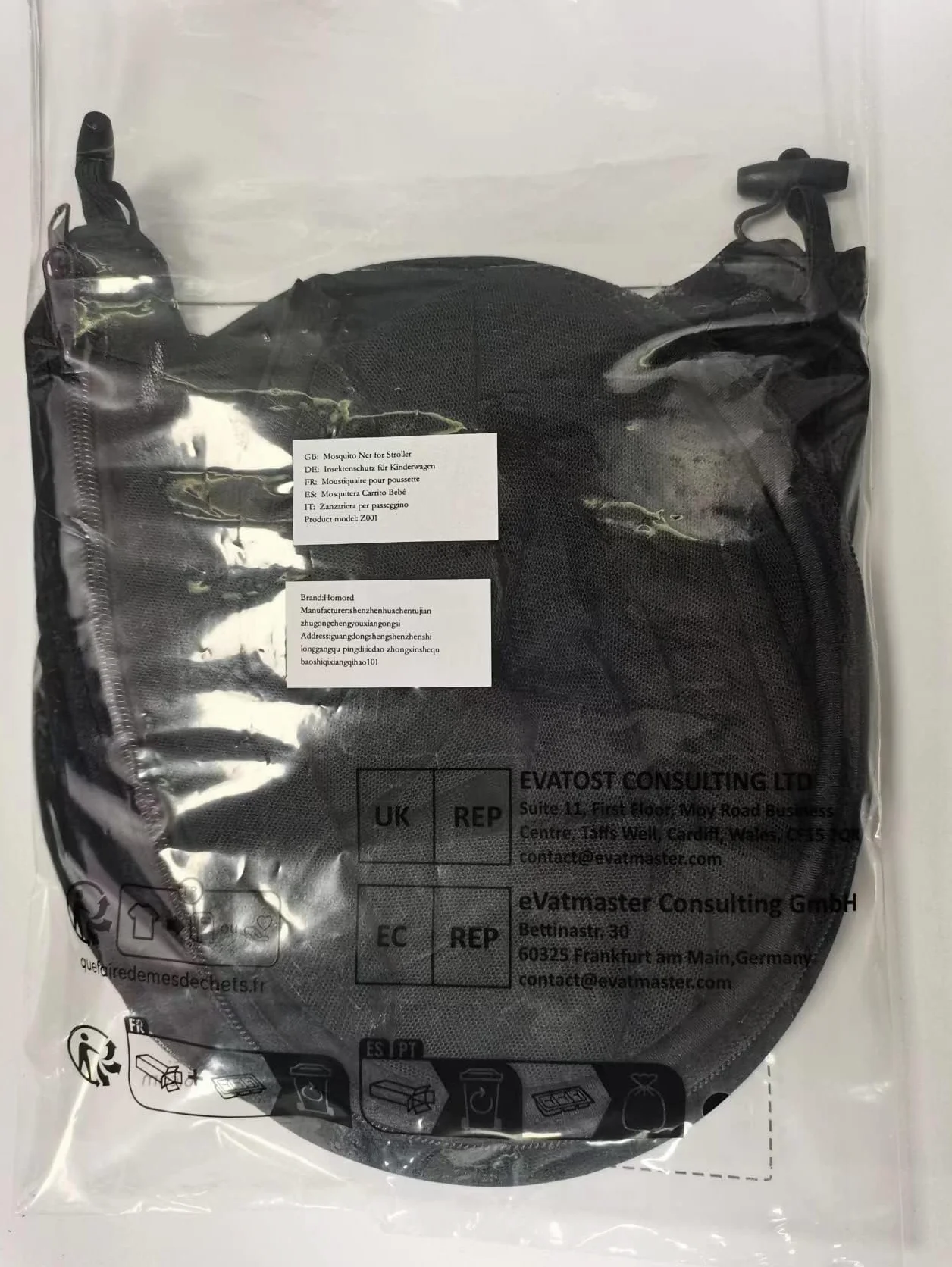 Moustiquaire Poussette Landau Universelle Double Fermeture Éclair Tiges Support Filet Anti-Insectes Résistant Déchirures Bébés Enfants Moustiques