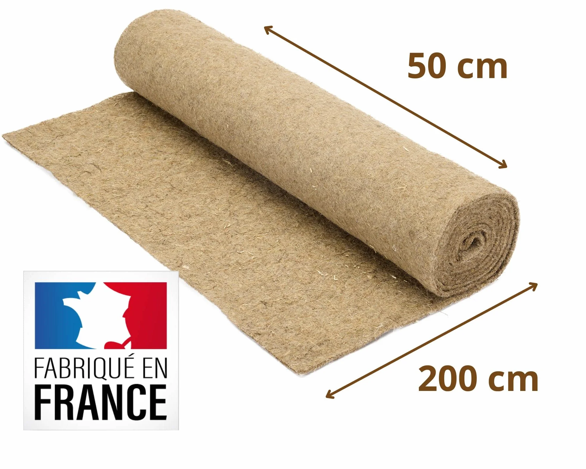 La cordeline Tapis Litière Chanvre pour Rongeurs 50 cm x 2 m Naturel