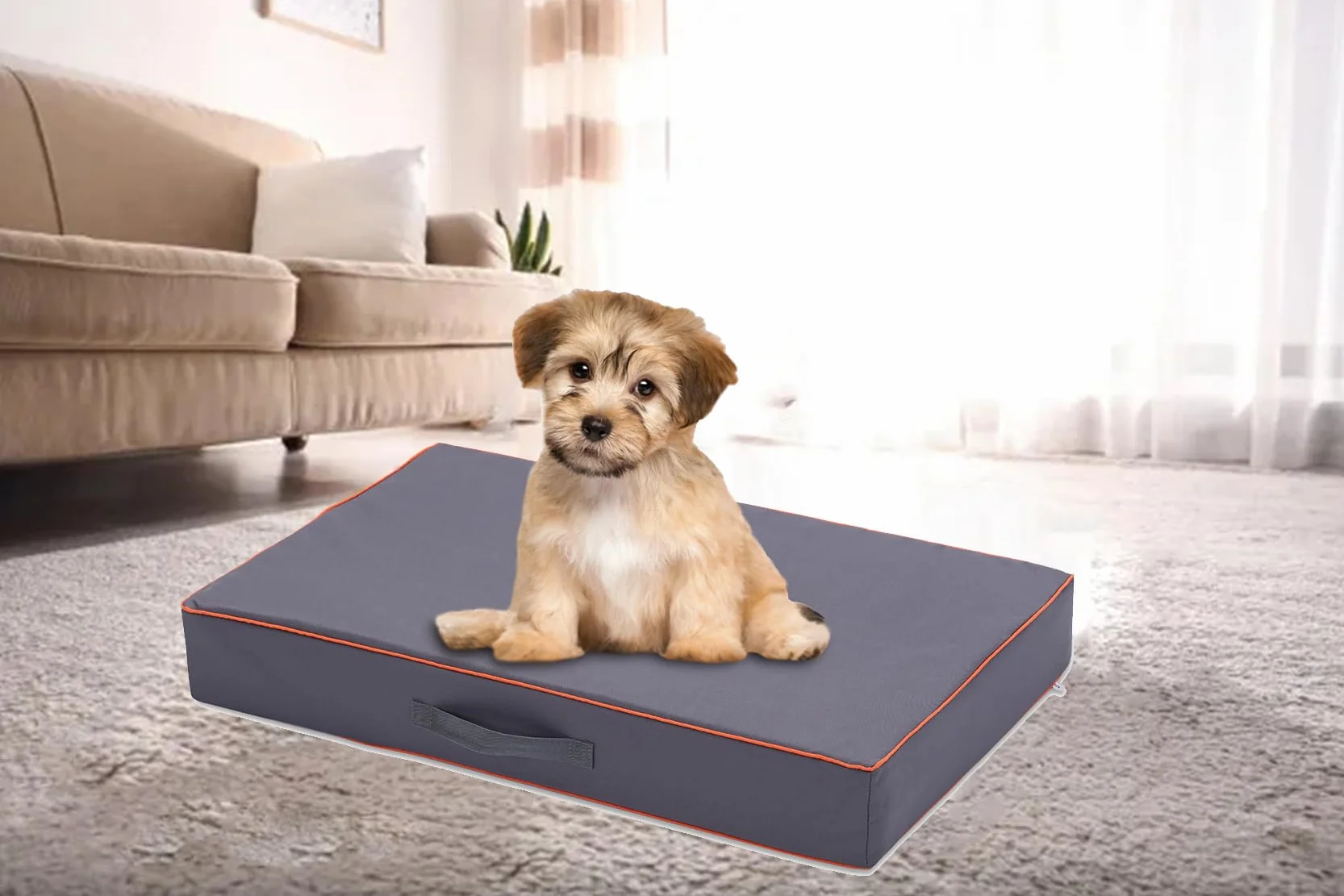 Leberna Housse protection universelle imperméable lavable Oxford pour lit chien Gris Taille L 111,8 x 81,3 x 10,2 cm