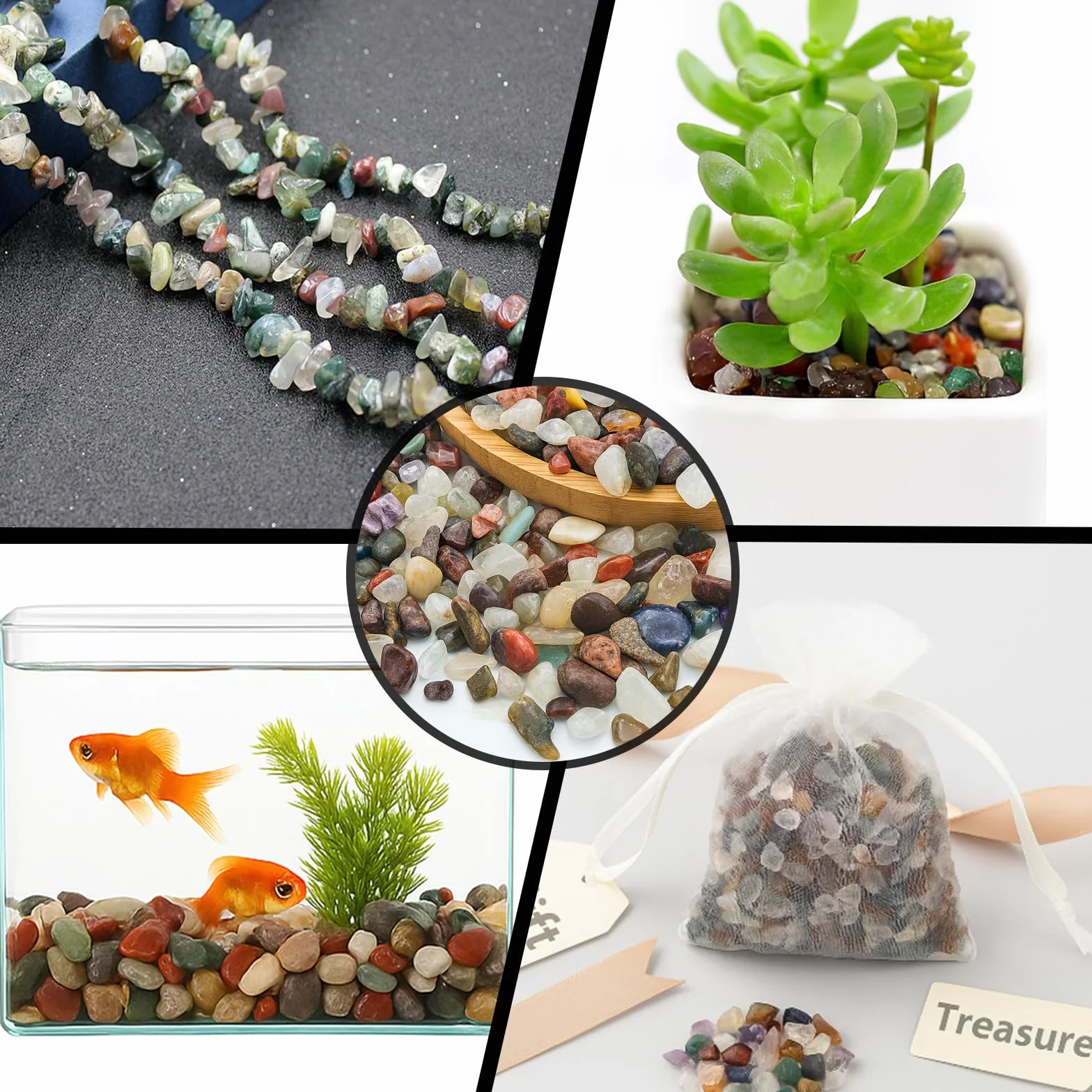 Pierres Décoratives Naturelles 9-12mm Rivière Gravier 900g pour Vase Pot Remplissage Aquarium Jardin