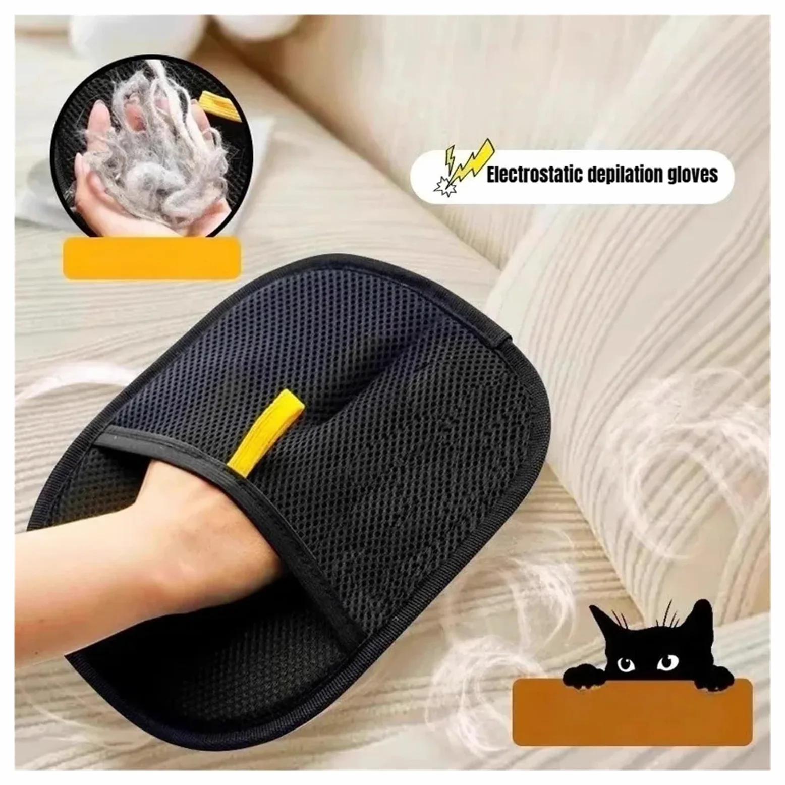 Gant De Toilettage pour Animaux, Brosse Éliminatrice De Poils, pour Chien, Chat, Lapin, Longs Et Courts Poils Bouclés | Ramassage efficace des cheveux. Toucher doux for la peau(1pcs)