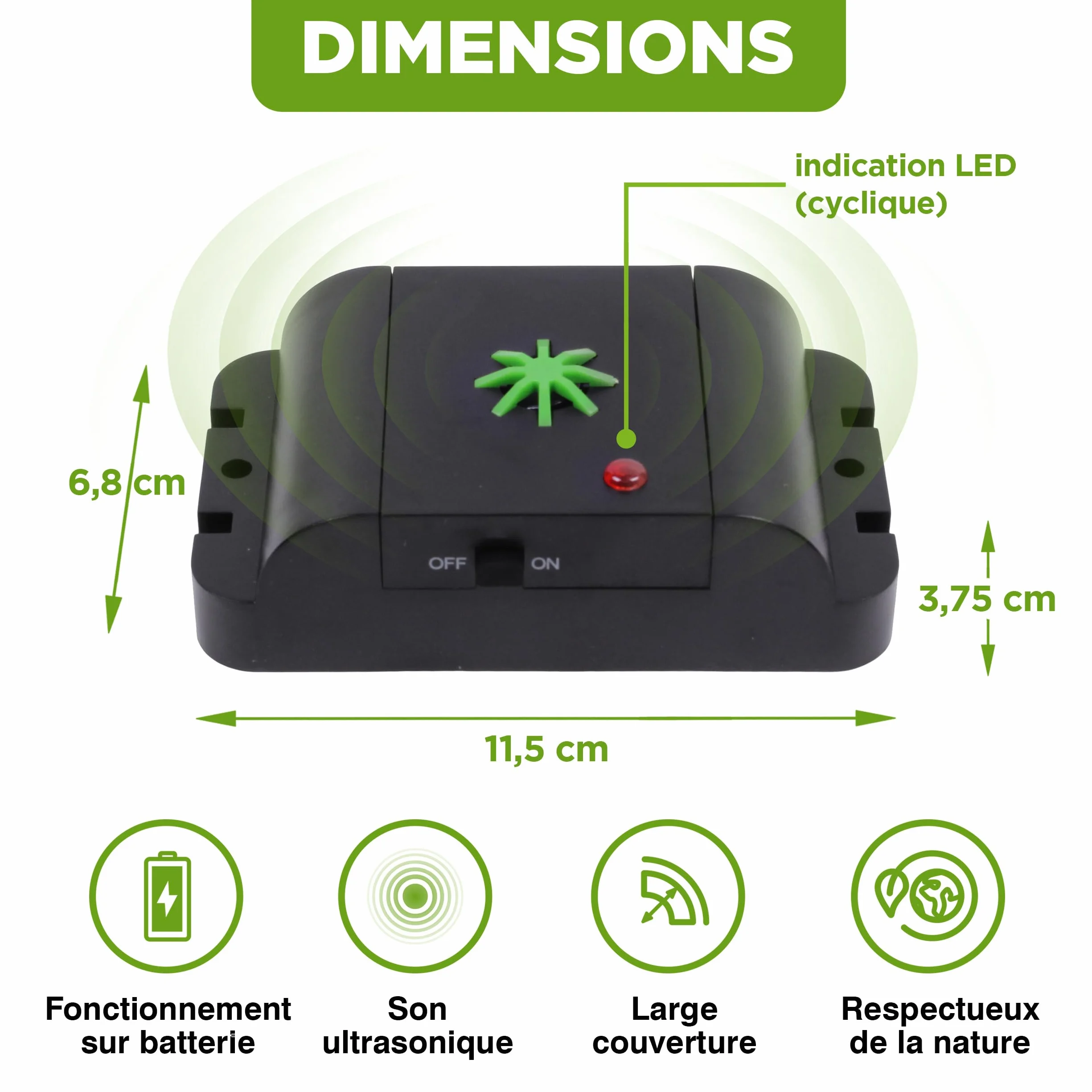 ISOTRONIC® Répulsif Ultrason pour Chiens et Chats, 3 pièces, sans Danger
