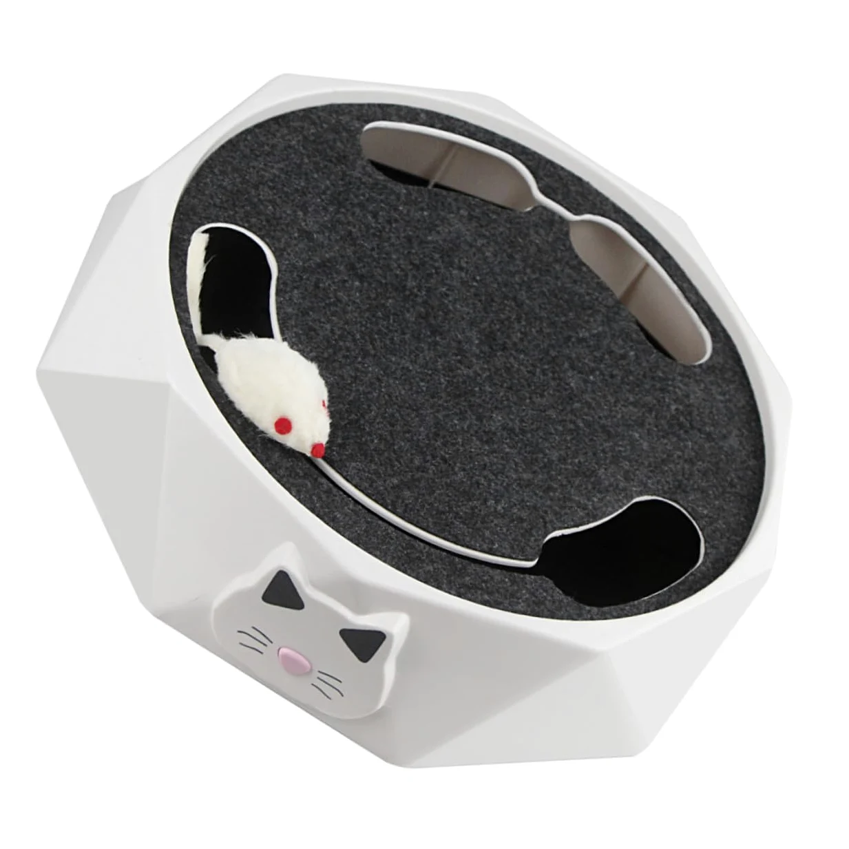 COLLBATH Jouet Électrique pour Chat Souris Électronique à Cache-Cache | Abs Blanc, 3 Piles Aa Incluses, Action de Fouissage Portable, Expérience de Chasse Simulée