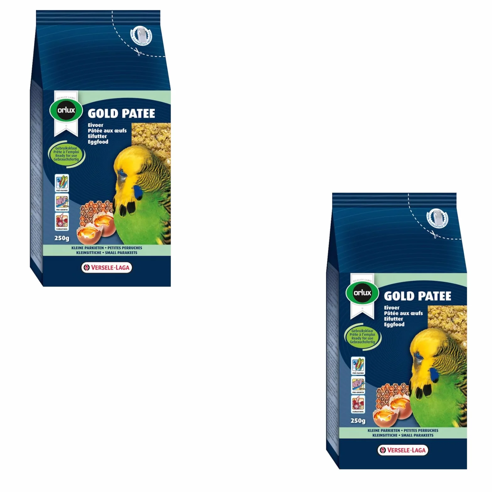 Orlux Gold Patee Petits Perruches 2 x 250 g Nourriture à l'œuf prête à l'emploi avec iode