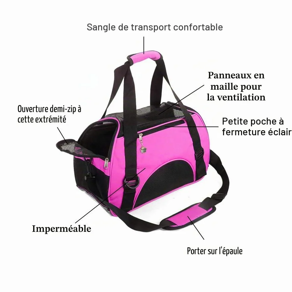 ZaneSun Sac de Transport pour Chat Côté Souple Pliable Approuvé par la compagnie aérienne