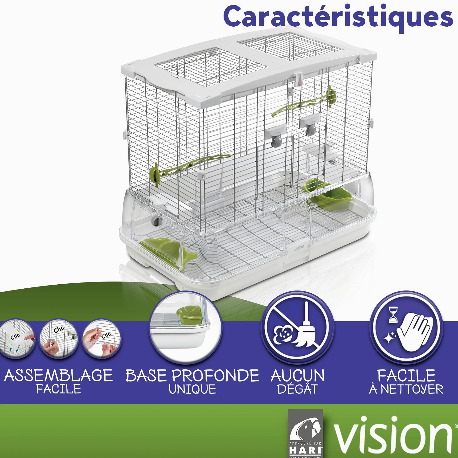 Vision Cage M01 pour les Oiseaux 61x38x52 cm
