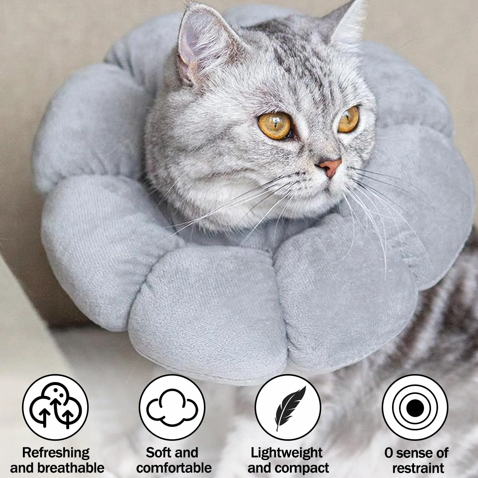 Doux et Confortable Ajustable Collier de Protection pour Chats et Chiots, Anti-Fuite, Prévention des Infections