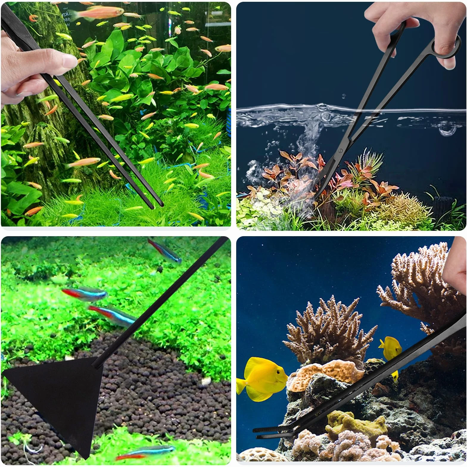 Aquarium Aquascaping Kit 6 Pièces Acier Inoxydable Outils Plante Aquatique