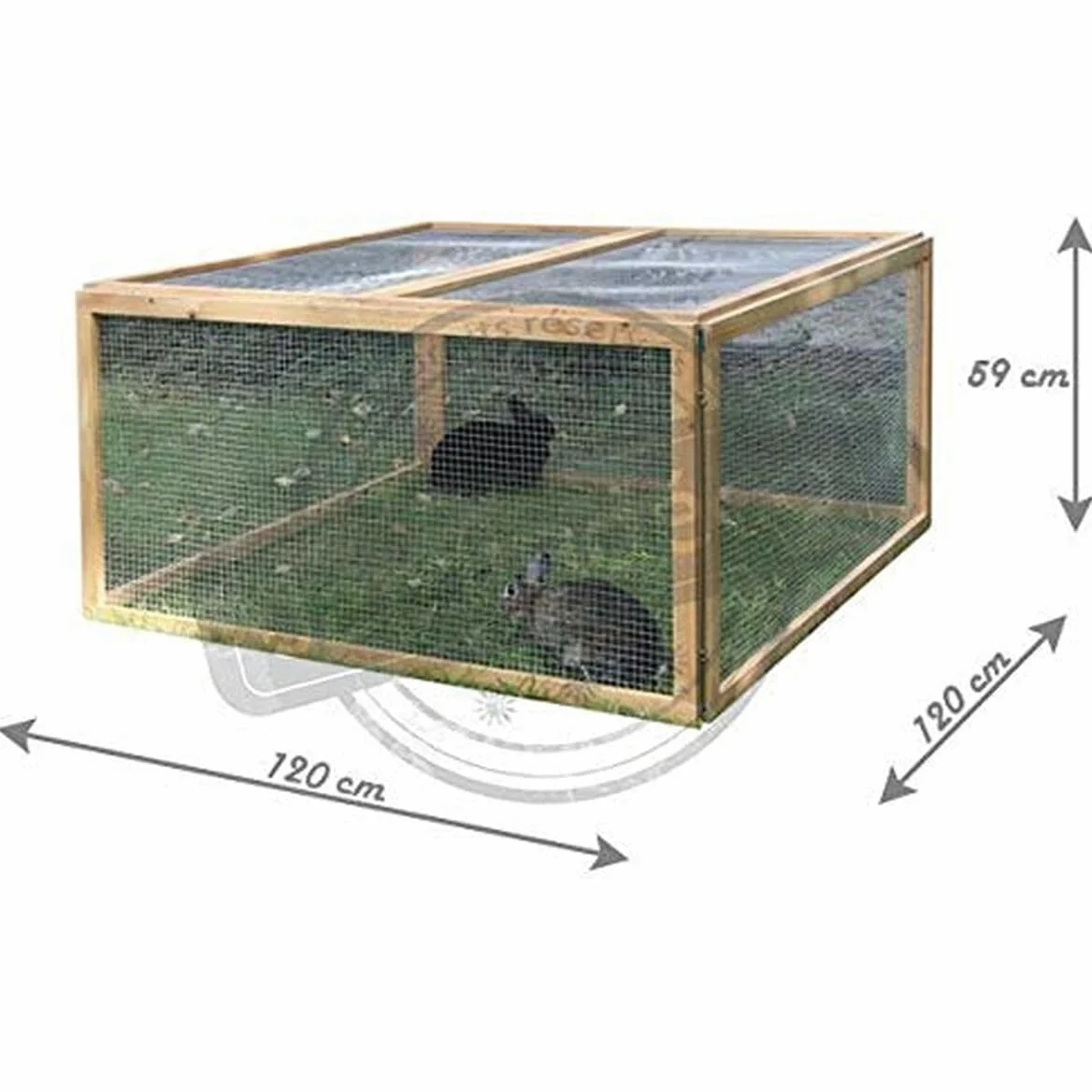 Kerbl Petits Animaux Enclos Extérieur Vario 120x120x59 cm