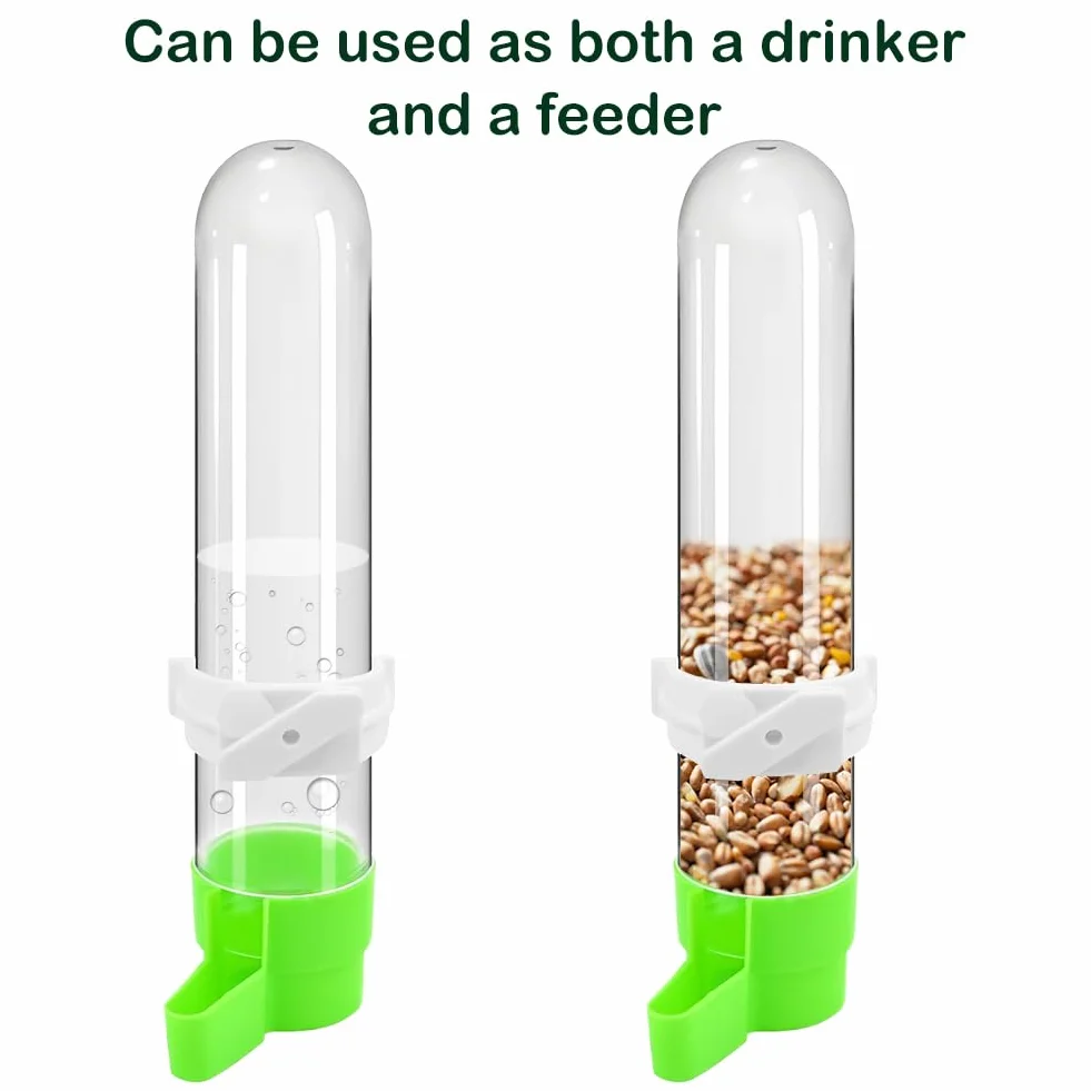 Lot de 3 distributeurs automatiques de nourriture pour oiseaux, 120 ml, transparent, pour perruches et perroquets