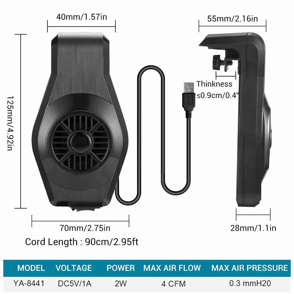 MiOYOOW Mini Refroidisseur d'aquarium, Petit Ventilateur d'aquarium USB Silencieux Refroidisseur d'aquarium Mural à Économie d'énergie avec Large Sortie d'air pour Eau Douce et Eau Salée