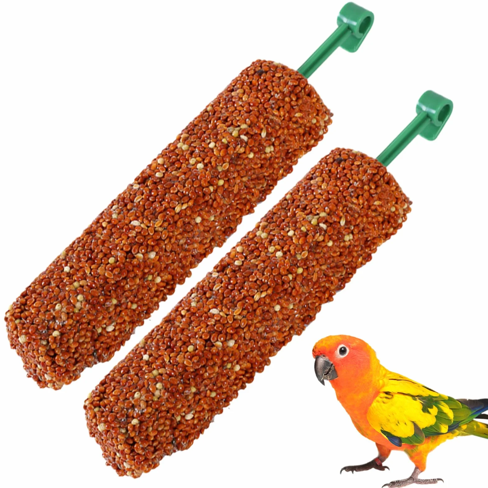 Bâtonnets Gourmands pour Perruches 2 Pièces Jouet Friandise Oiseaux Domestiques Récompenses Éducatives Perruche Calopsitte Canari Perroquet Conure Mainate