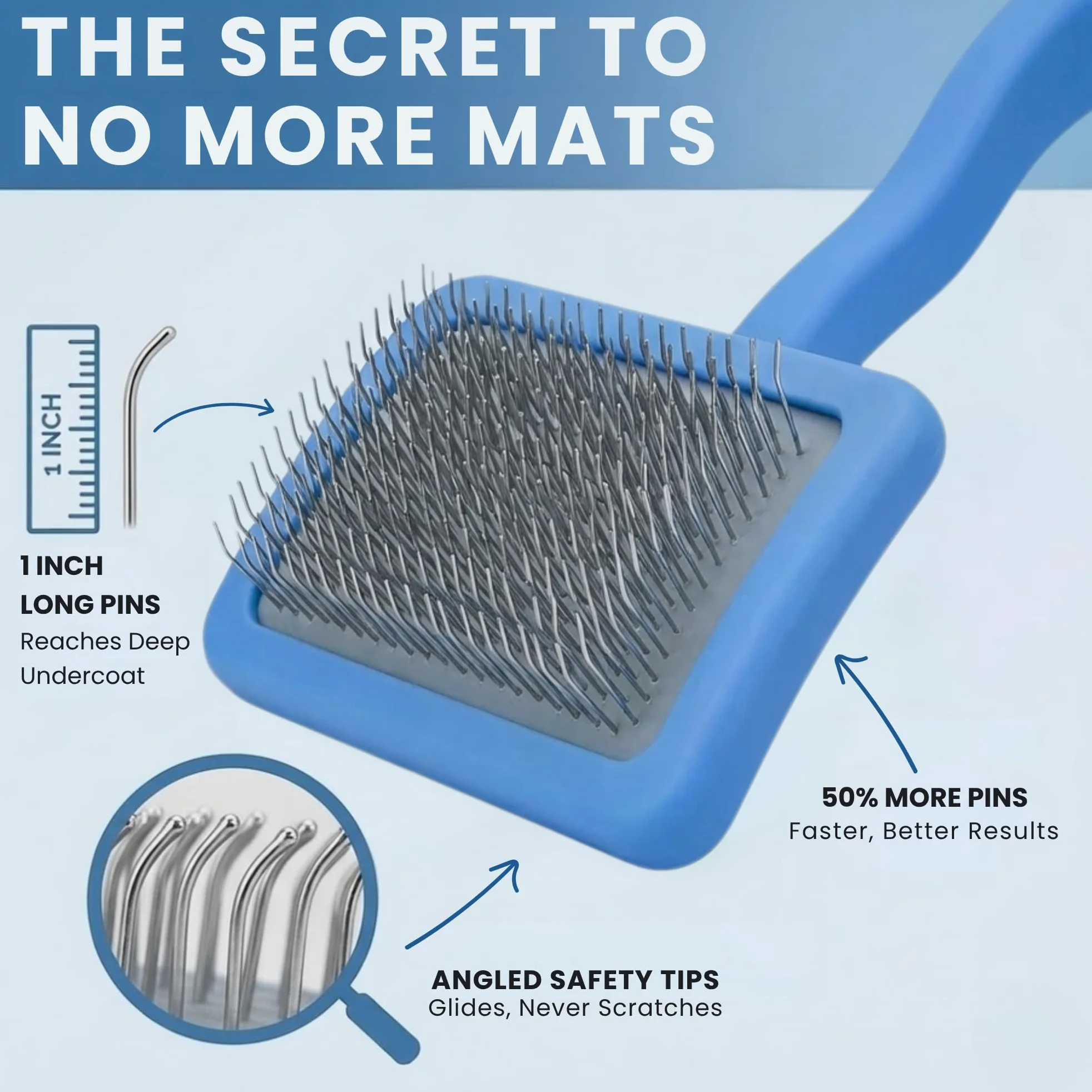 We Love Doodles Grande brosse démêlante pour chien - Lavande - Brosse pour chiens à poils longs, dorés, démêlant et après-shampoing sans rinçage pour chiens, 473,6 g