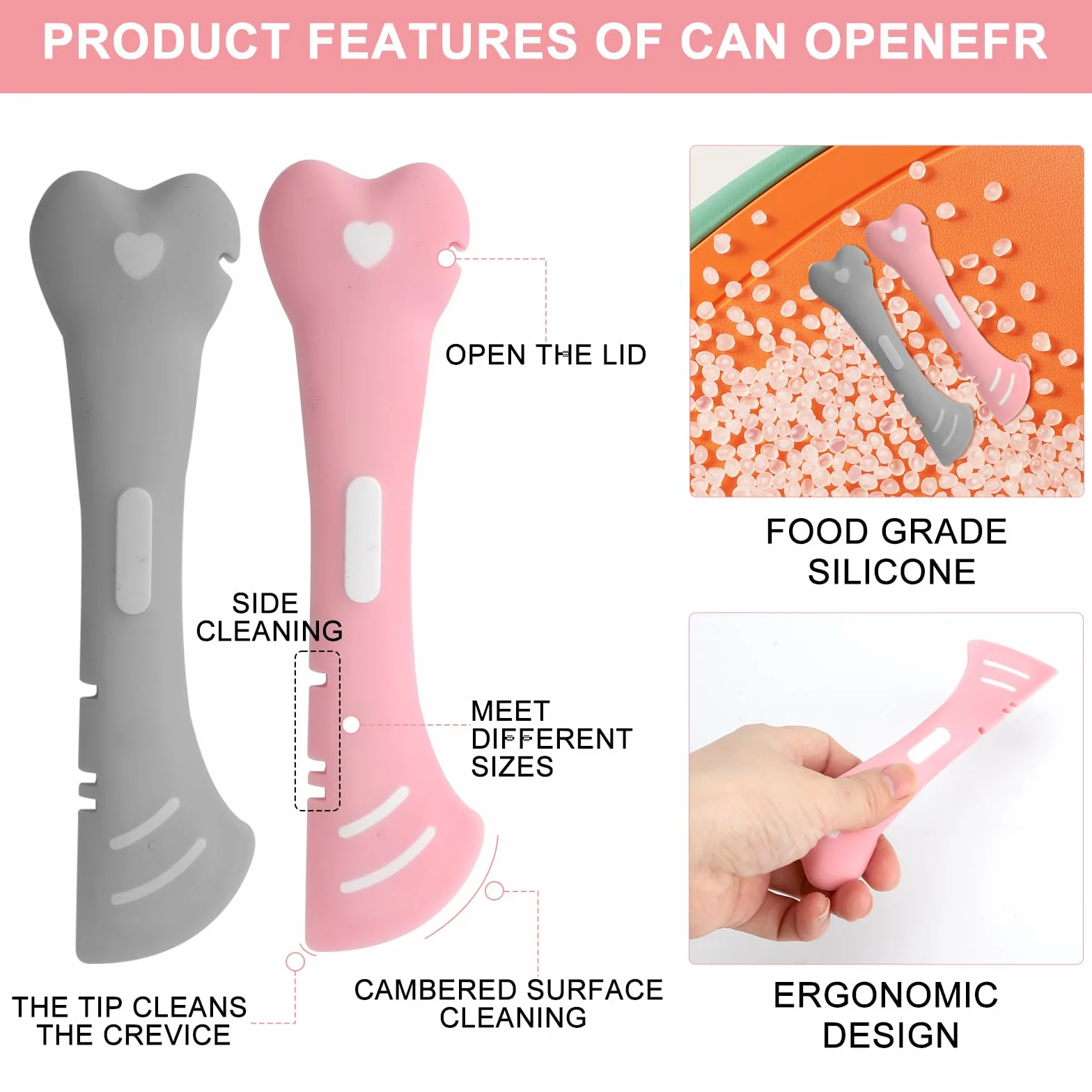 Lot de 2 cuillères pour chat en silicone avec couvercle ouvre-boîte patte mignonne