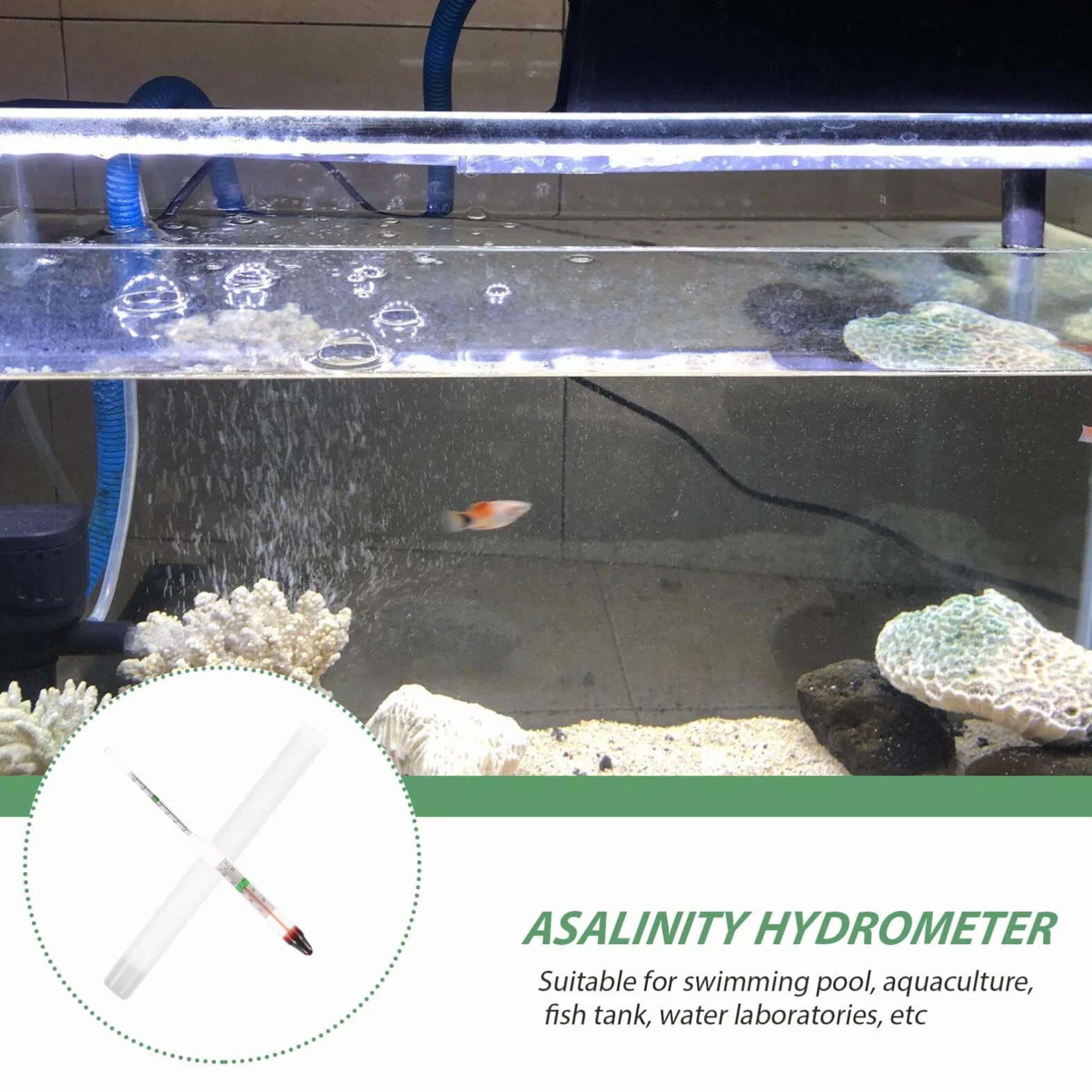 Ifundom Testeur De Salinité De Haute Précision Pour Aquarium Hydromètre Verre