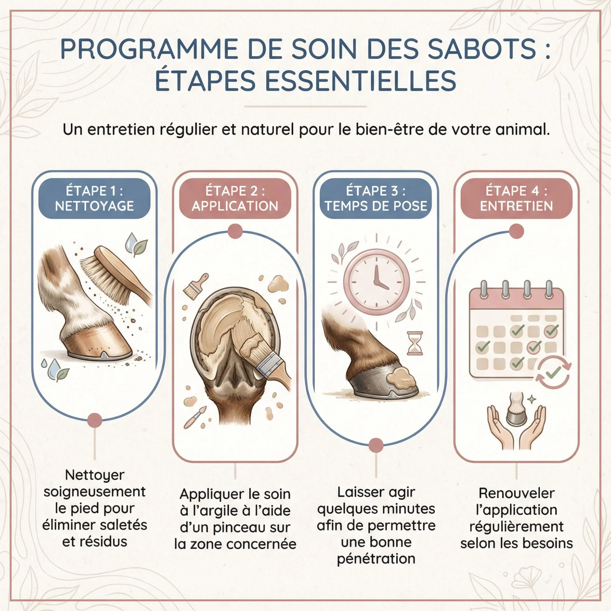Soin podal à l'argile pour sabots 250 mL - Pour animaux cheval vache mouton