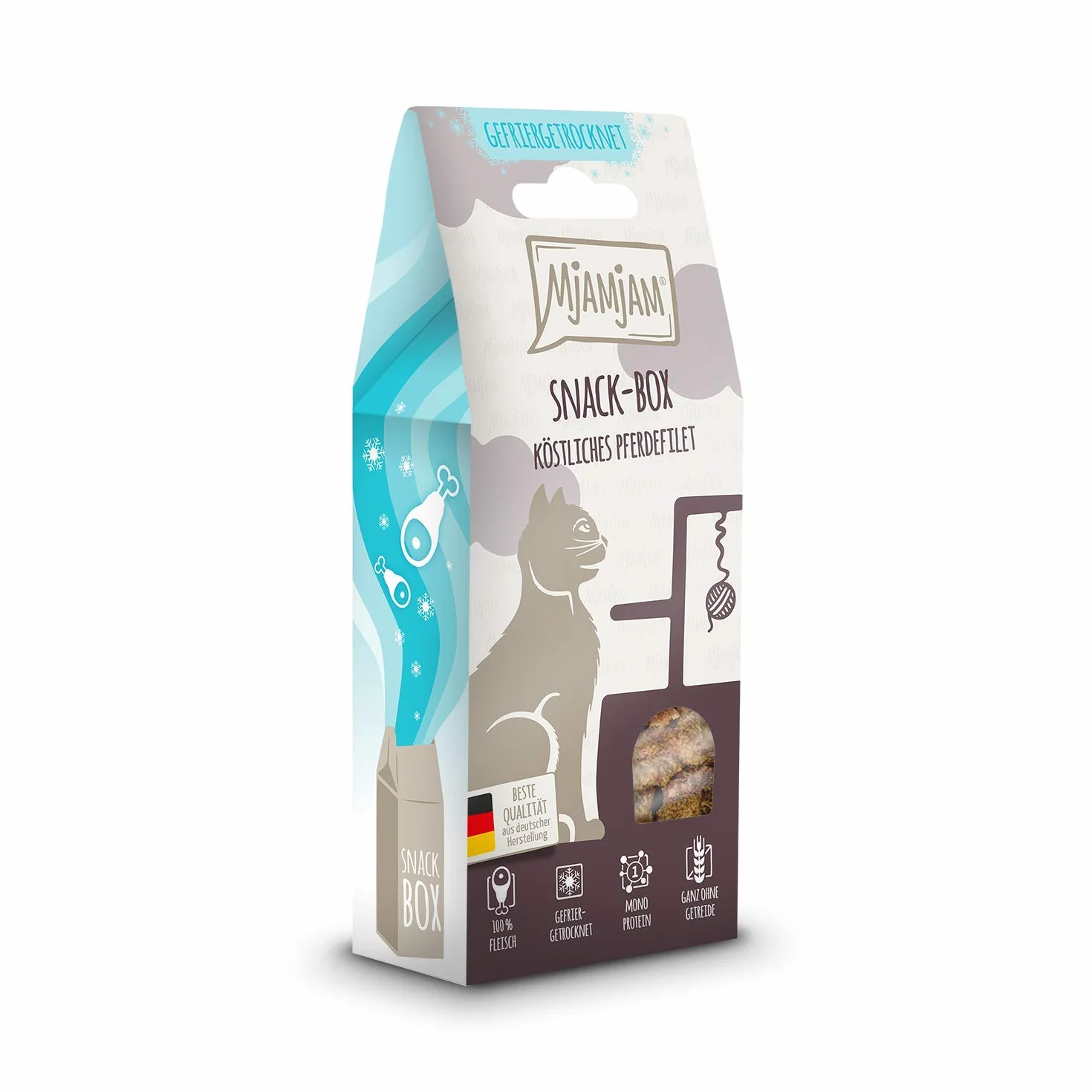 MjAMjAM Snack Premium pour Chat Filet de Cheval 40 g Naturel sans conservateurs