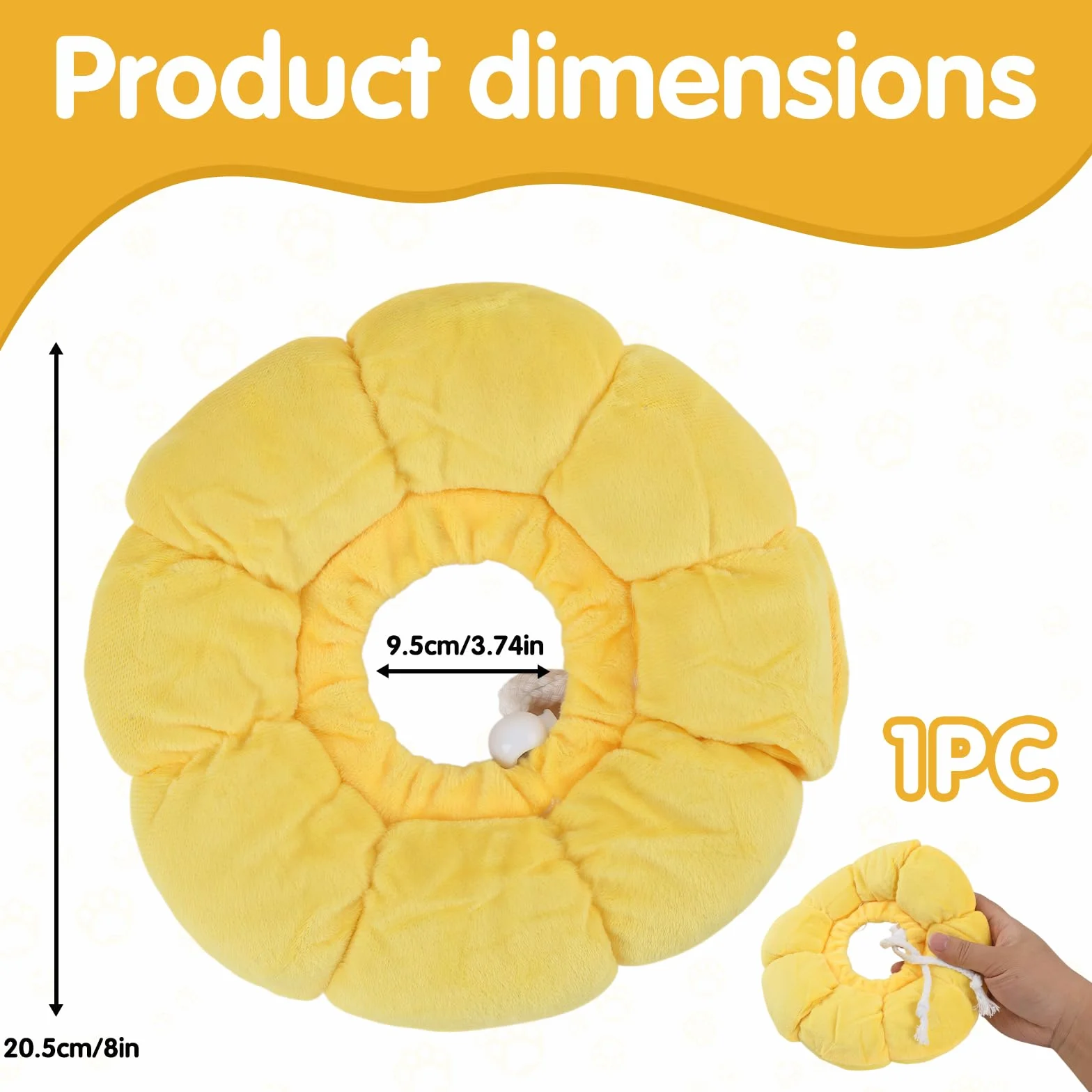 Collier Anti Lechage pour Chat, Collerette Post Opératoire Réglable, Collier de Protection Cat Tournesol