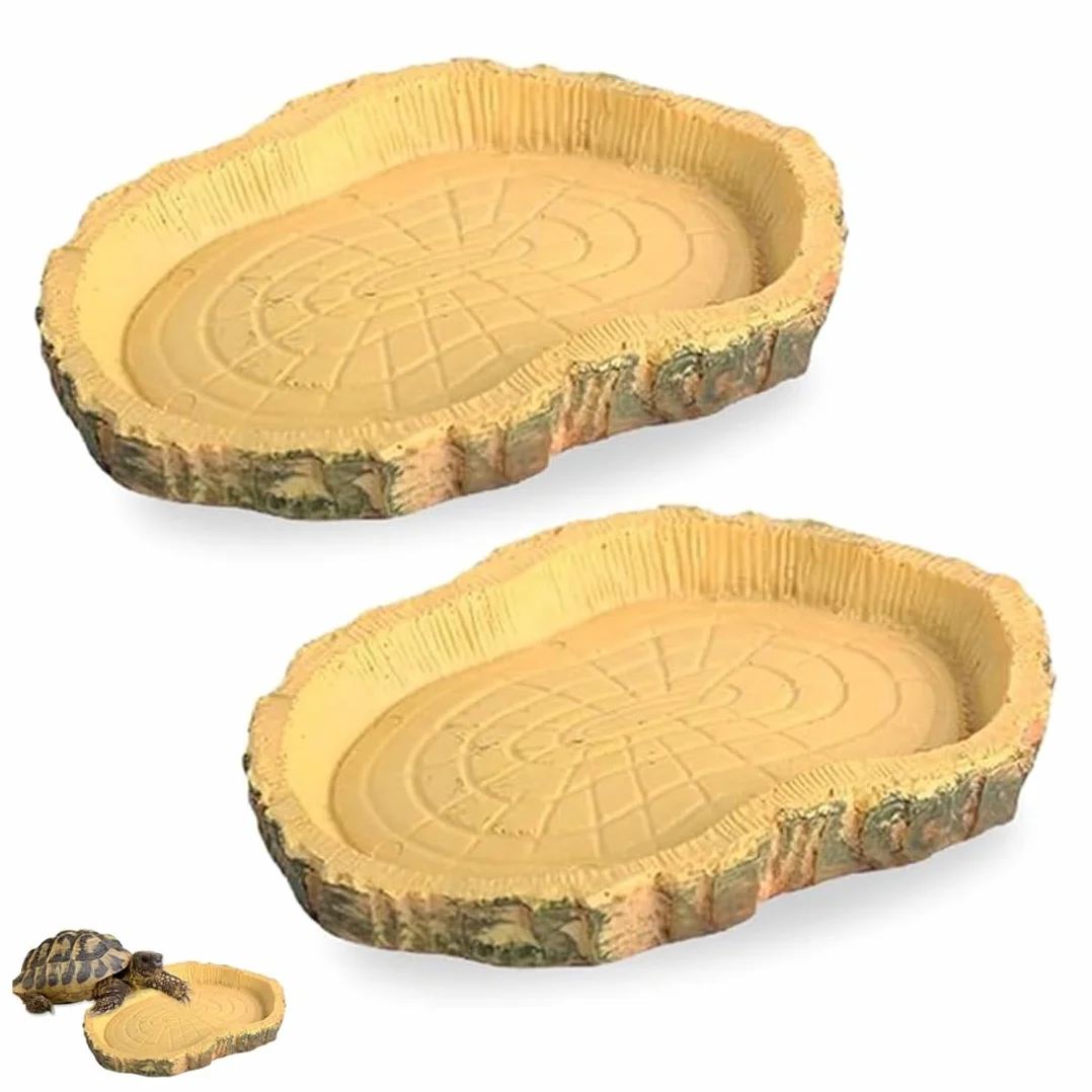 Bol d'Alimentation pour Reptiles 2 pièces Nourriture Tortue en Feuilles