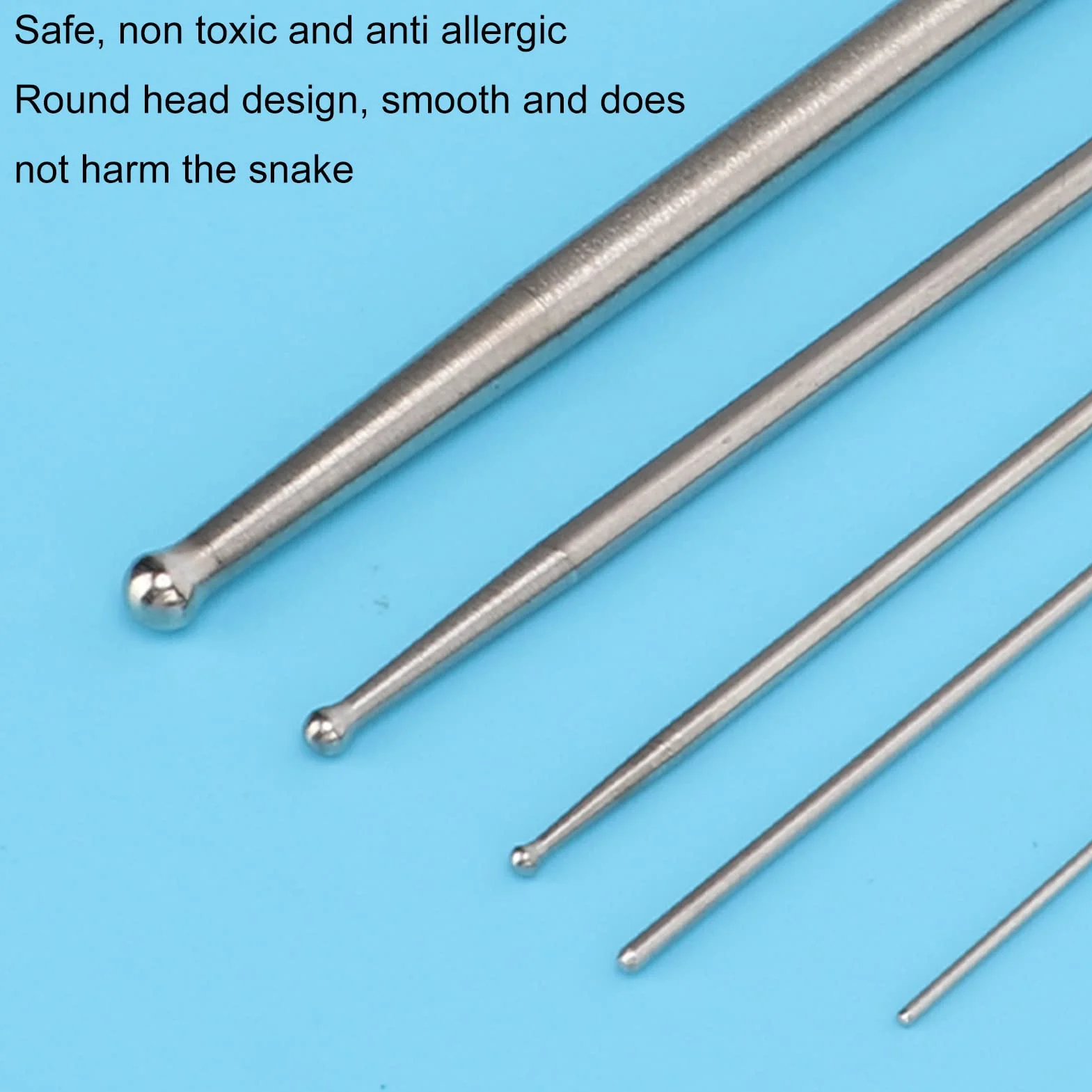 Sonde de sexage de Serpent en Acier Inoxydable 5 Tailles avec boîte de Rangement pour Reptiles
