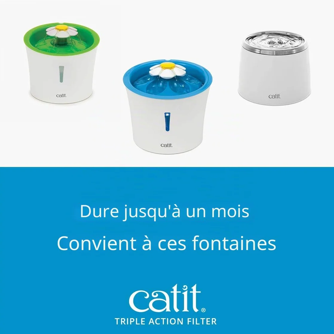 Catit Filtres à Triple Action Pack de 5 pour abreuvoir chat