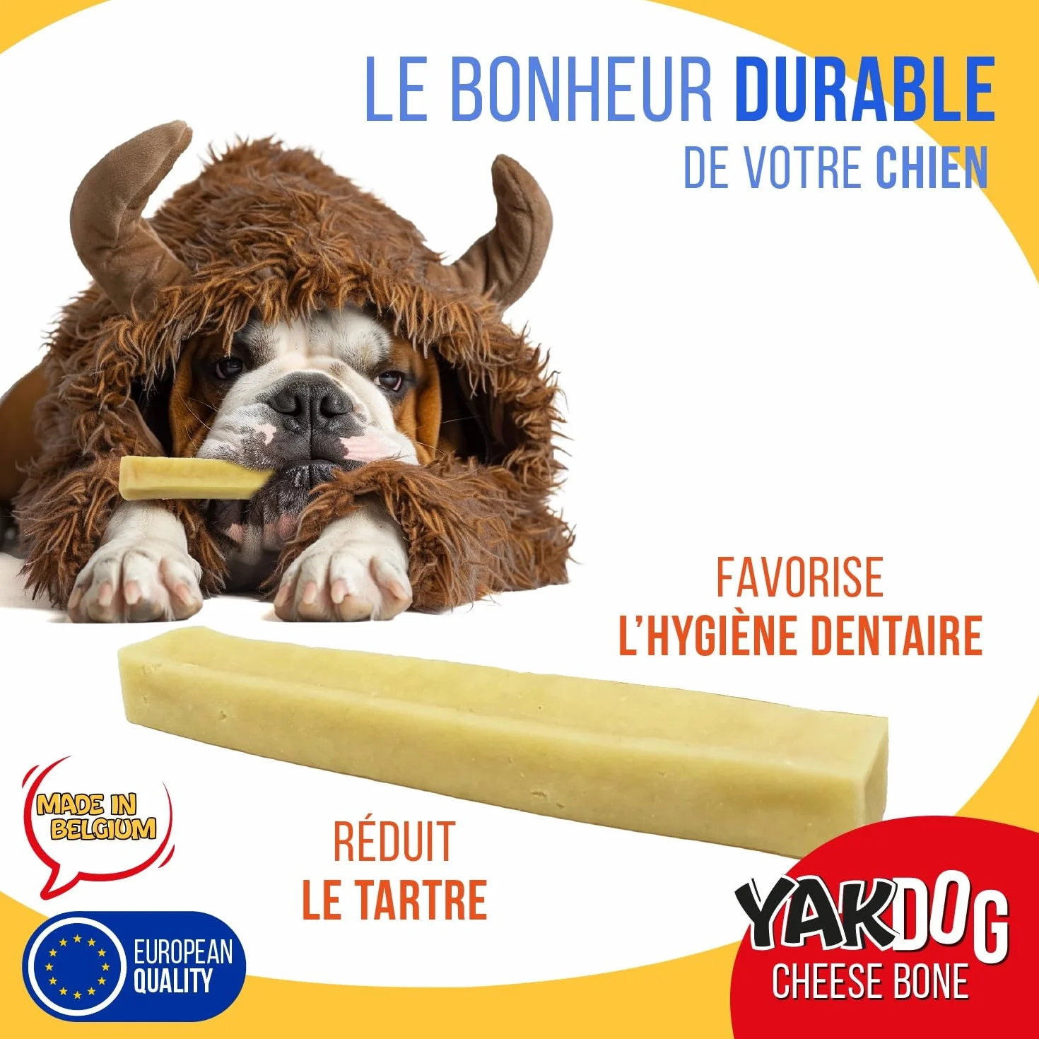 Bâtonnets Fromage pour Chien Friandises à Mâcher Longue Durée 100% Naturel Himalaya Fabriqué en Belgique Taille L Lot de 6