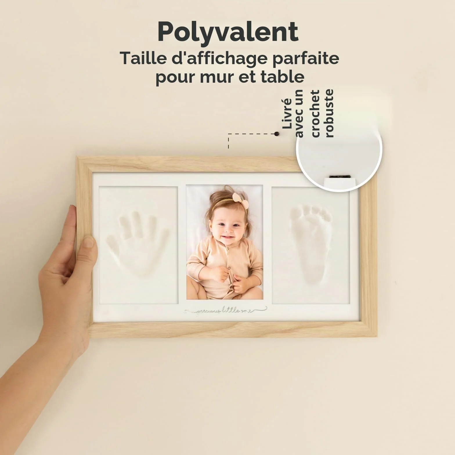 Kit d'empreintes de mains et de pieds de bébé – Cadre souvenir nouveau-né, cadeaux personnalisés pour bébé